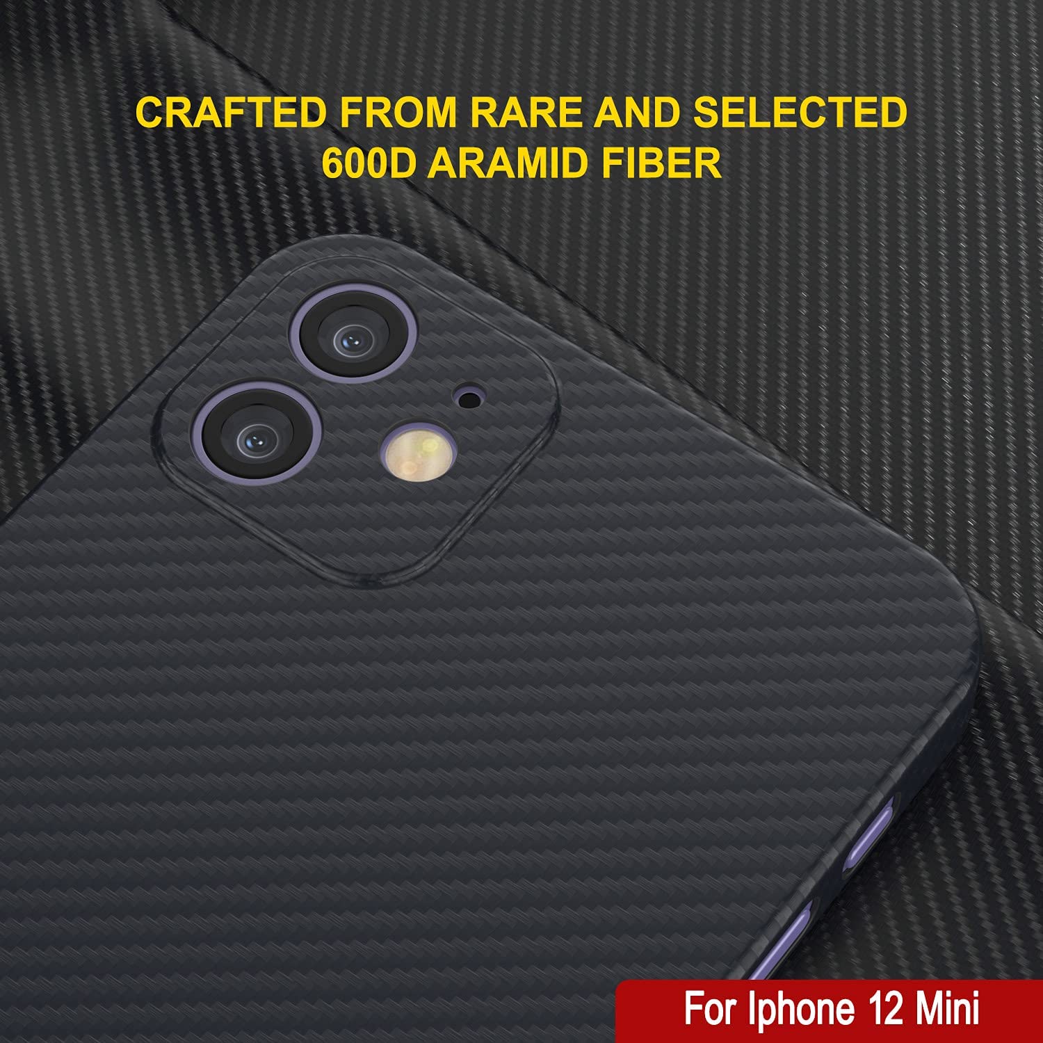 Punkcase iPhone 12 Mini Carbon Fiber Case [AramidShield Series] Ultra Slim & Light Kevlar
