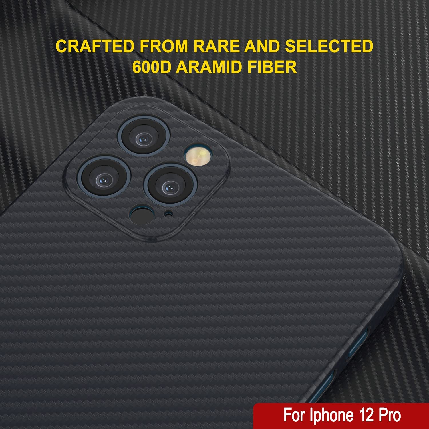 Punkcase iPhone 12 Pro Carbon Fiber Case [AramidShield Series] Ultra Slim & Light Kevlar