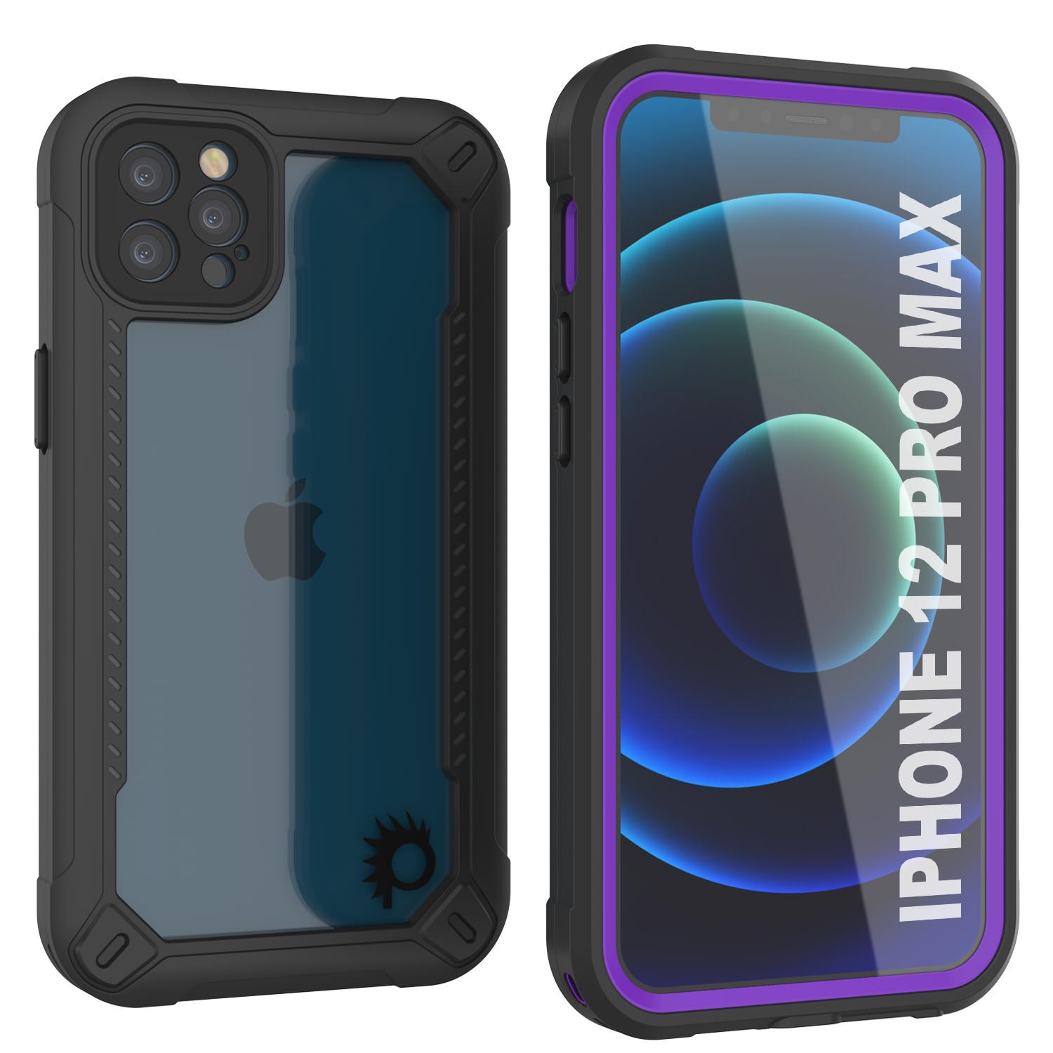 iPhone 12 Pro Max Waterproof IP68 Case, Punkcase [Purple]  [Maximus Series] [Slim Fit] [IP68 Certified] [Shockresistant] Clear Armor Cover with Screen Protector | Ultimate Protection