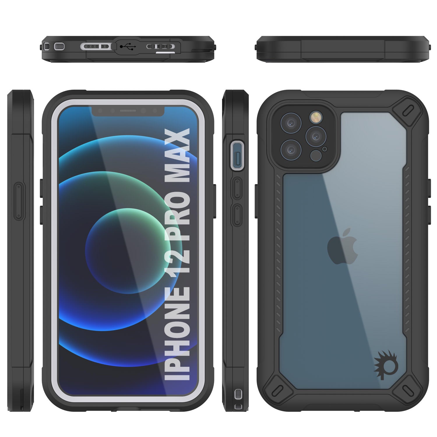 iPhone 12 Pro Max Waterproof IP68 Case, Punkcase [white]  [Maximus Series] [Slim Fit] [IP68 Certified] [Shockresistant] Clear Armor Cover with Screen Protector | Ultimate Protection