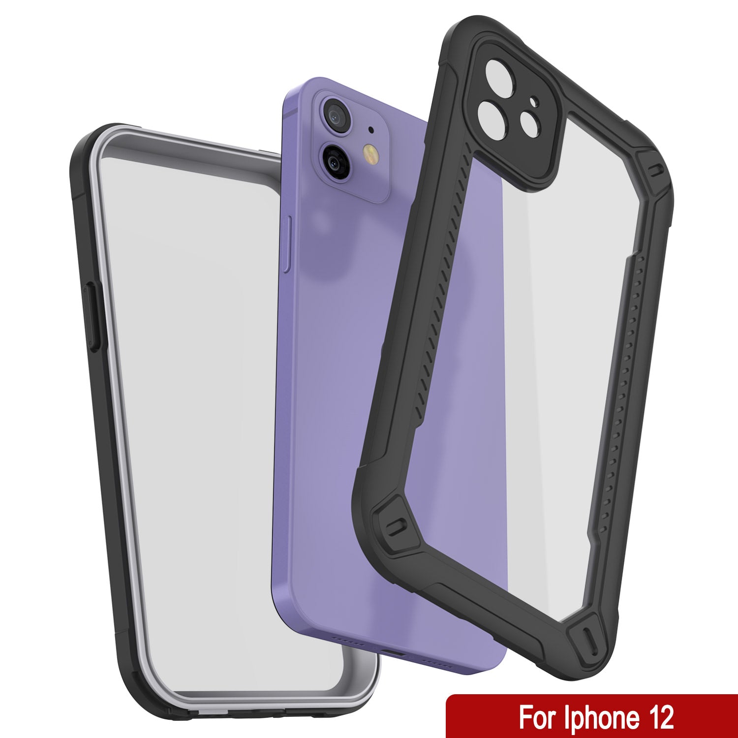 iPhone 12 Waterproof IP68 Case, Punkcase [white]  [Maximus Series] [Slim Fit] [IP68 Certified] [Shockresistant] Clear Armor Cover with Screen Protector | Ultimate Protection