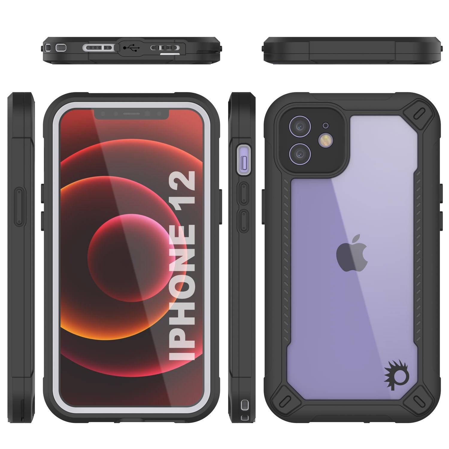 iPhone 12 Waterproof IP68 Case, Punkcase [white]  [Maximus Series] [Slim Fit] [IP68 Certified] [Shockresistant] Clear Armor Cover with Screen Protector | Ultimate Protection