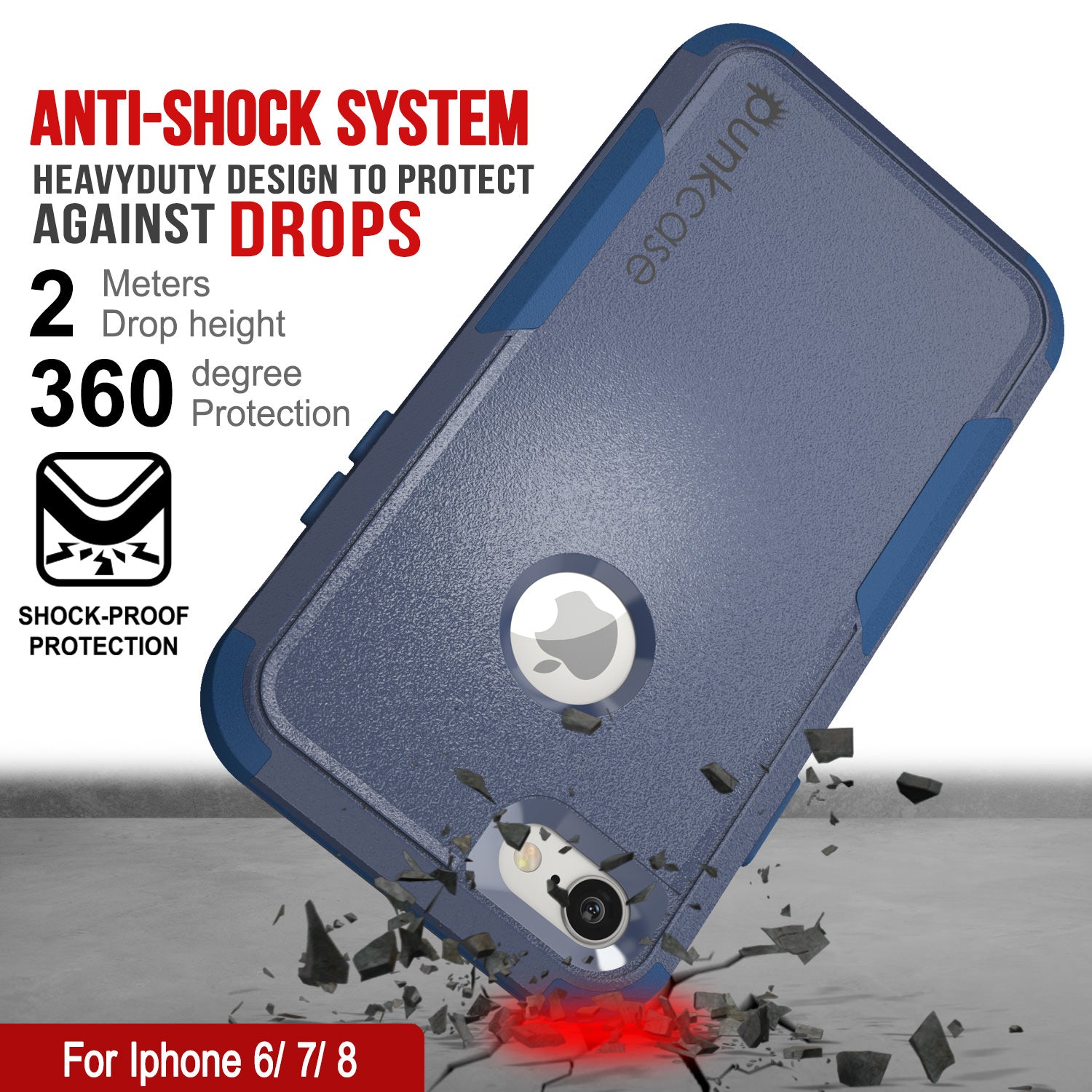 Punkcase for iPhone 6 Belt Clip Multilayer Holster Case [Patron Series] [Navy]