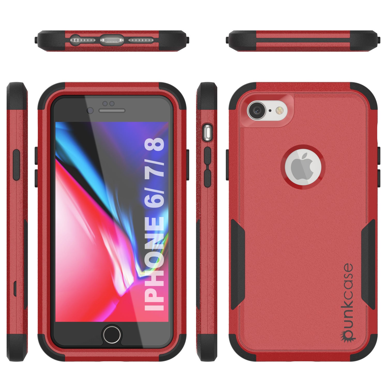 Punkcase for iPhone 6 Belt Clip Multilayer Holster Case [Patron Series] [Red-Black]
