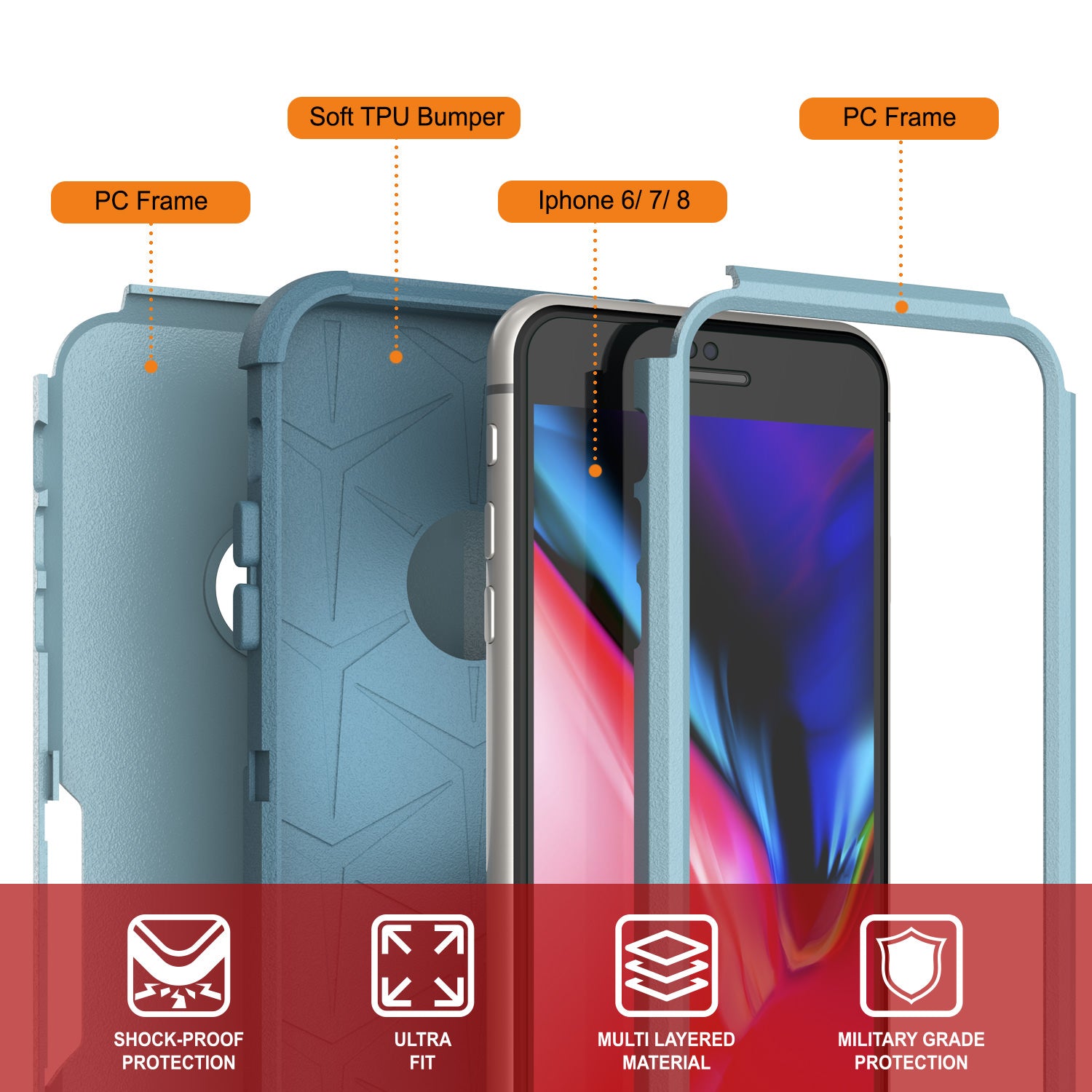 Punkcase for iPhone 6 Belt Clip Multilayer Holster Case [Patron Series] [Mint]