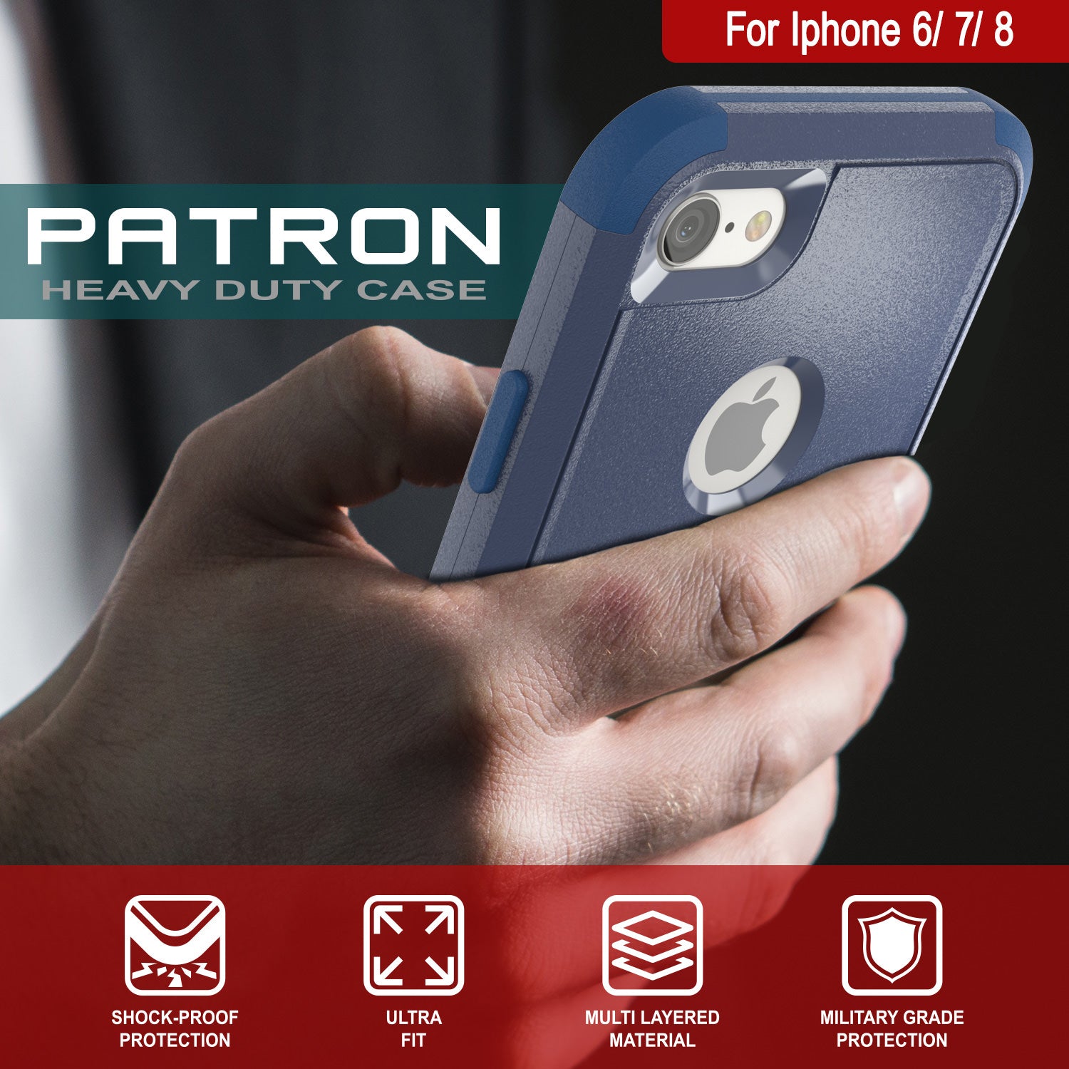 Punkcase for iPhone 6 Belt Clip Multilayer Holster Case [Patron Series] [Navy]