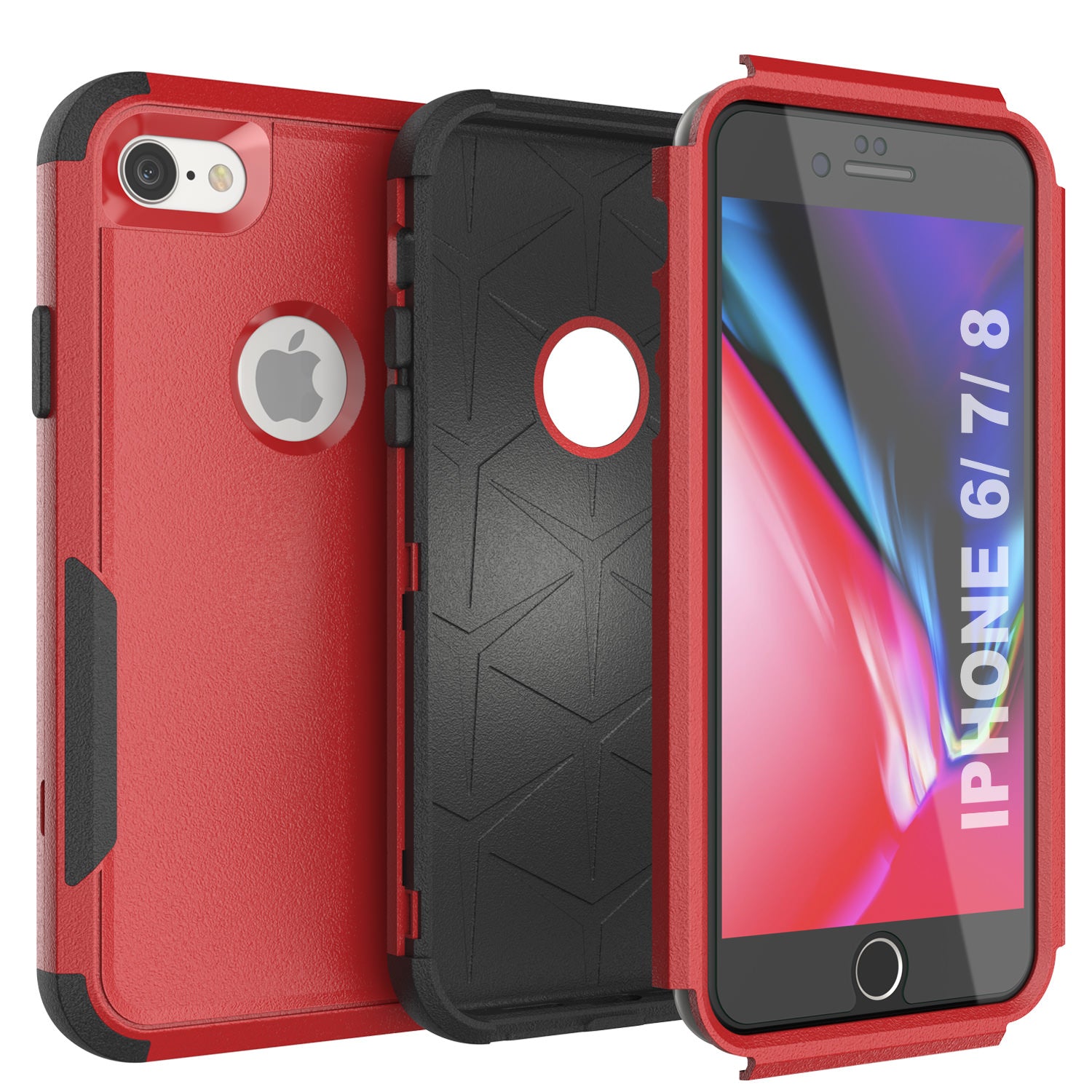 Punkcase for iPhone 6 Belt Clip Multilayer Holster Case [Patron Series] [Red-Black]