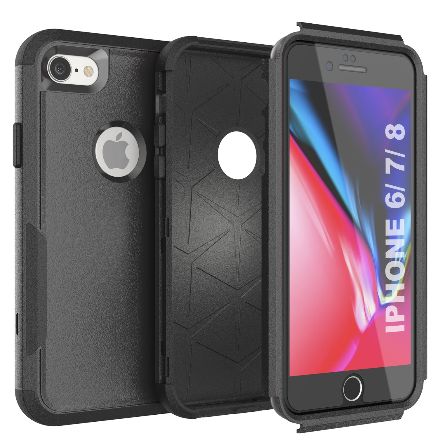 Punkcase for iPhone 7 Belt Clip Multilayer Holster Case [Patron Series] [Black]