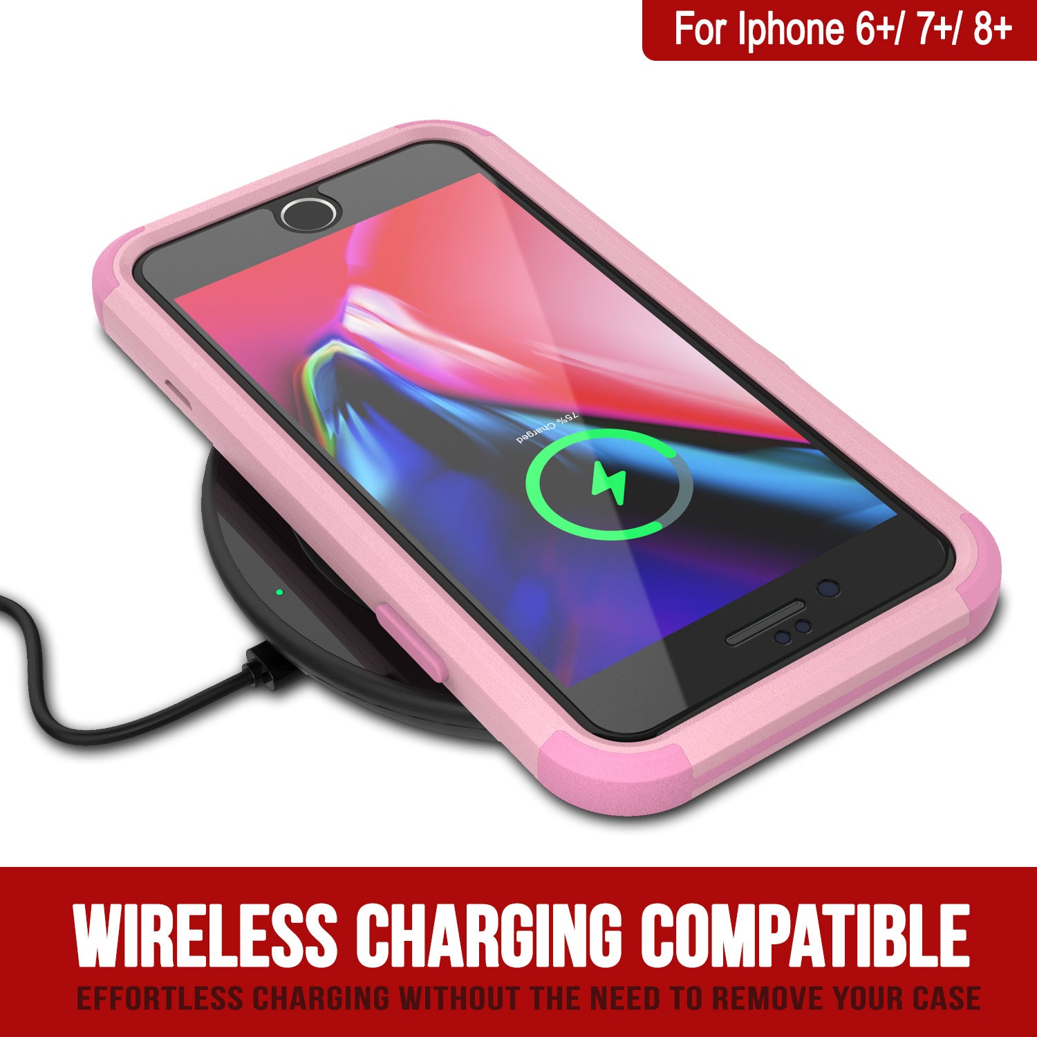 Punkcase for iPhone 6+ Plus Belt Clip Multilayer Holster Case [Patron Series] [Pink]