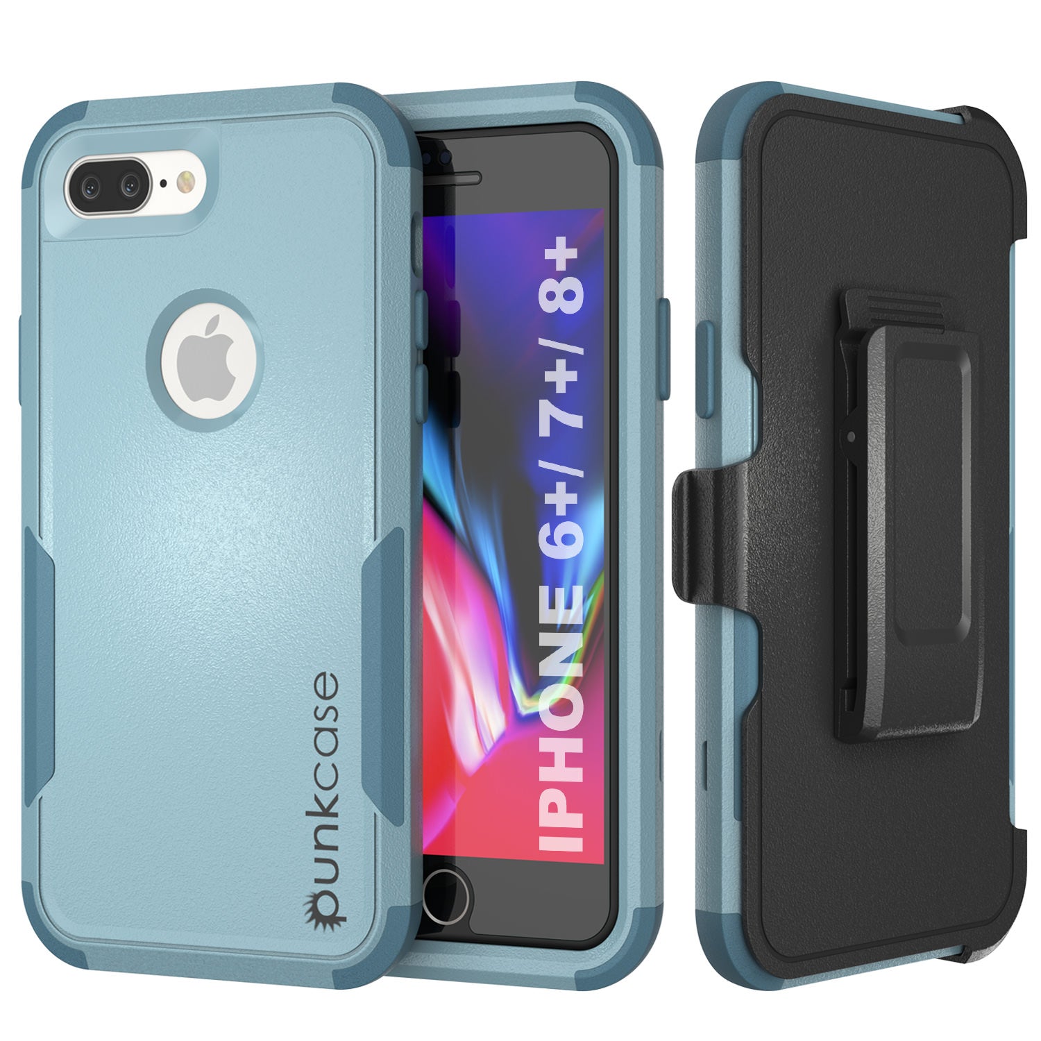 Punkcase for iPhone 8+ Plus Belt Clip Multilayer Holster Case [Patron Series] [Mint]