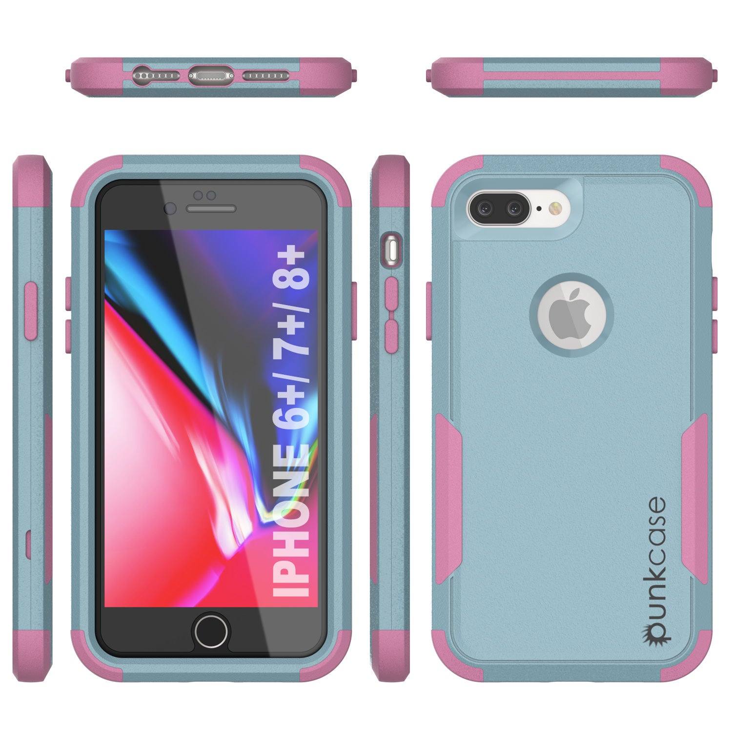 Punkcase for iPhone 6+ Plus Belt Clip Multilayer Holster Case [Patron Series] [Mint-Pink]