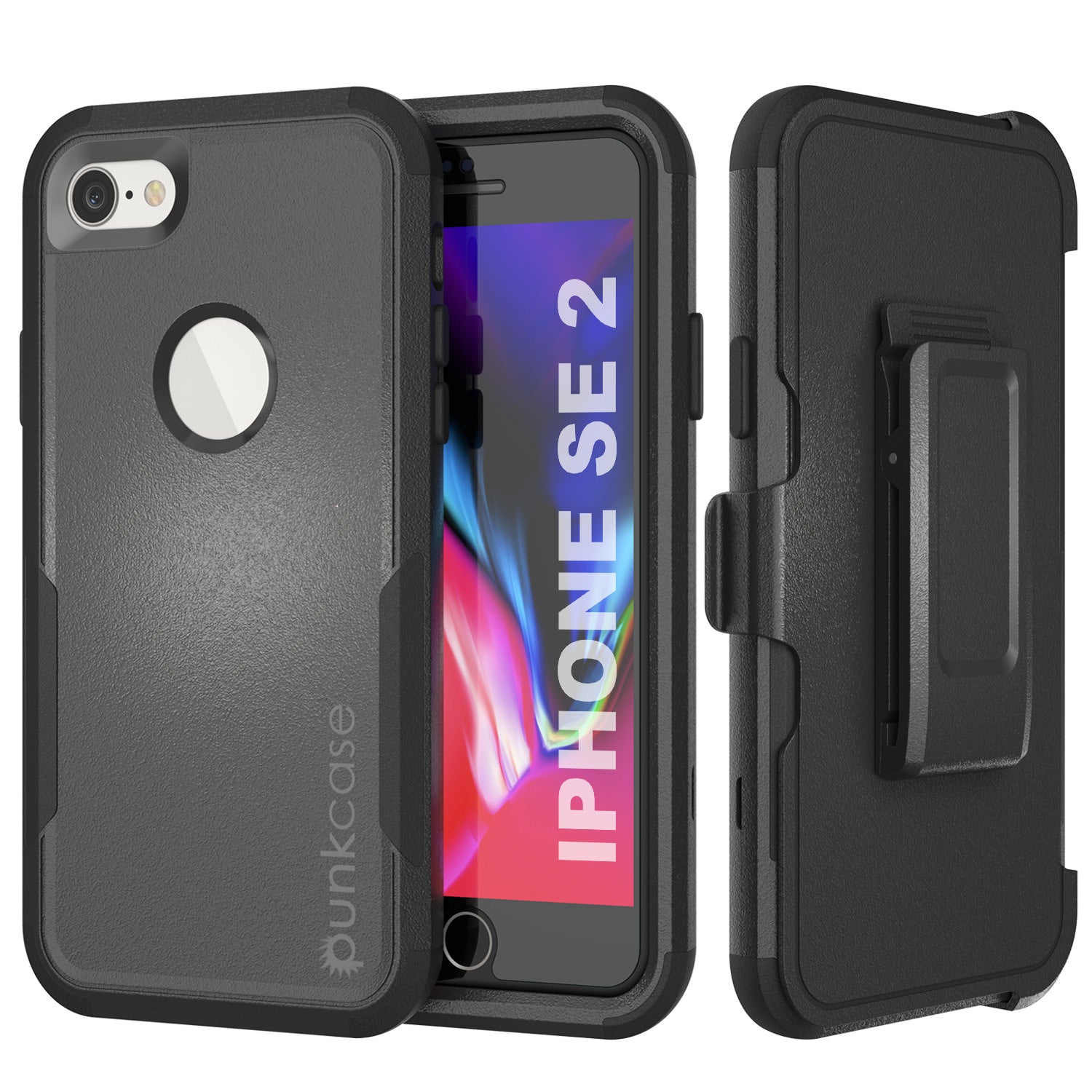 Punkcase for iPhone SE Belt Clip Multilayer Holster Case [Patron Series] [Black]