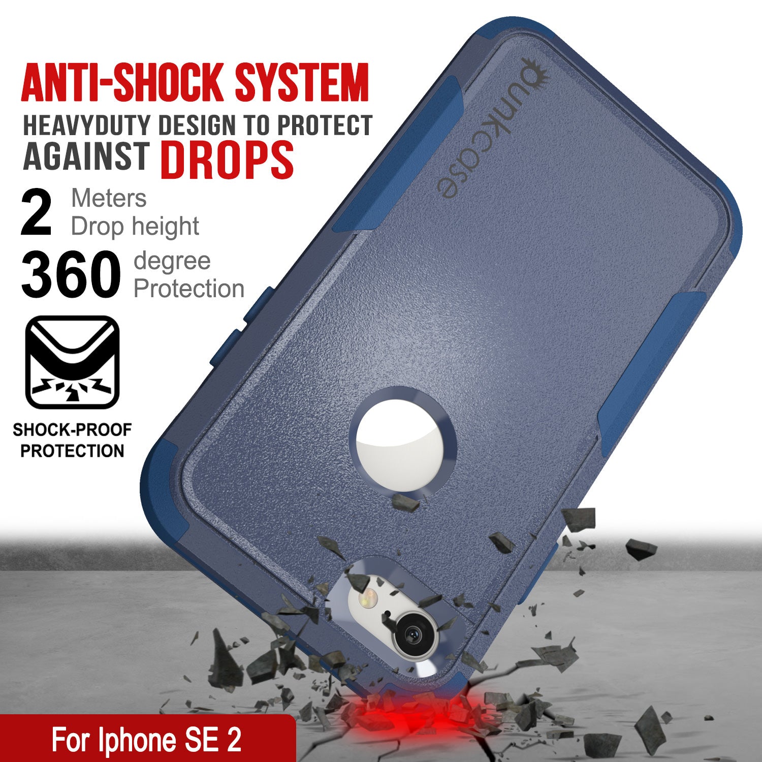 Punkcase for iPhone SE Belt Clip Multilayer Holster Case [Patron Series] [Navy]