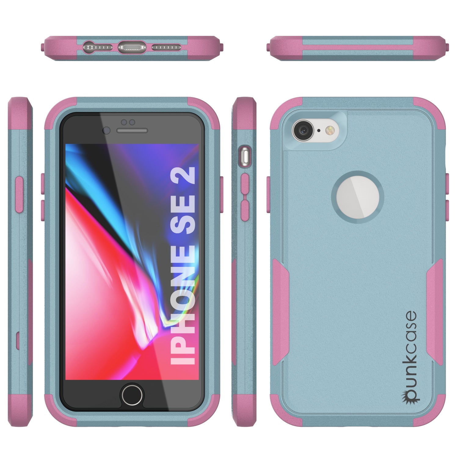 Punkcase for iPhone SE Belt Clip Multilayer Holster Case [Patron Series] [Mint-Pink]