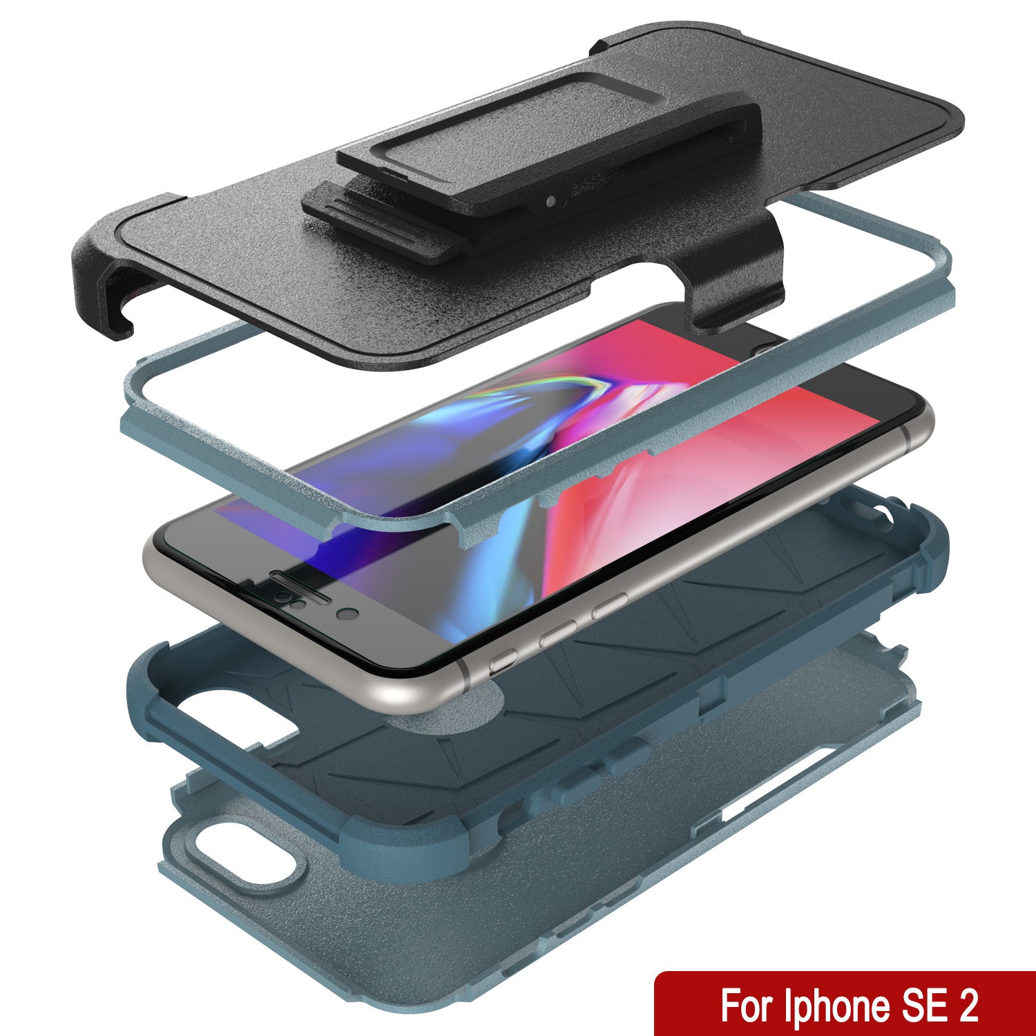 Punkcase for iPhone SE Belt Clip Multilayer Holster Case [Patron Series] [Mint]