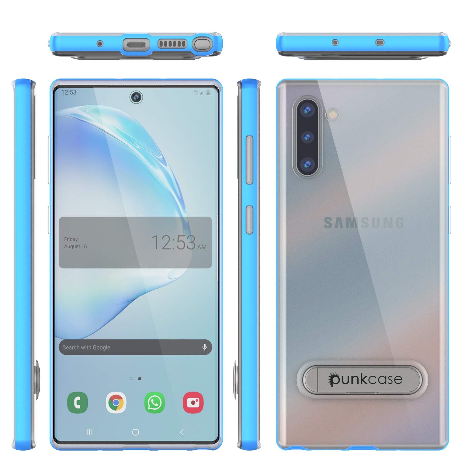 Galaxy Note 10 Lucid 3.0 PunkCase Armor Cover w/Integrated Kickstand and Screen Protector [Blue]