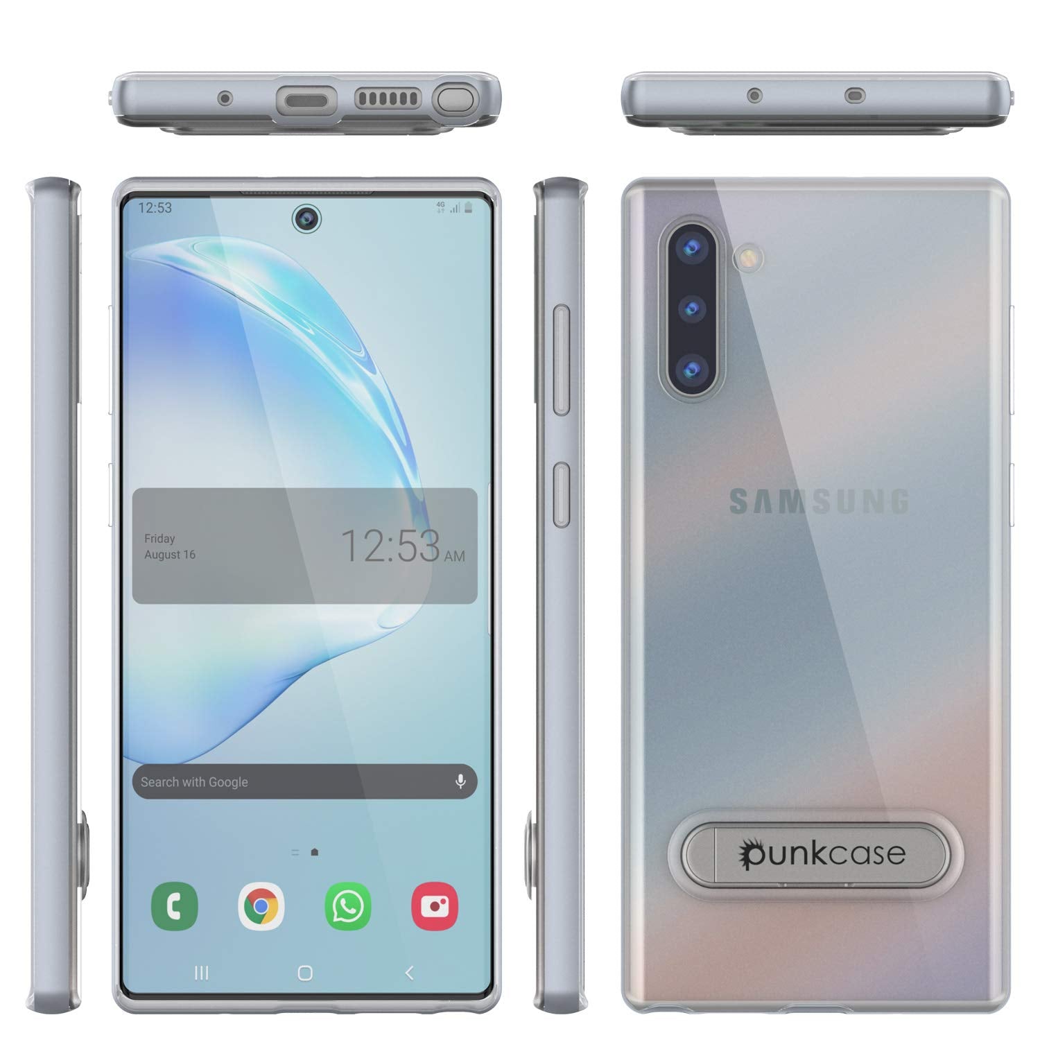 Galaxy Note 10 Lucid 3.0 PunkCase Armor Cover w/Integrated Kickstand and Screen Protector [Silver]