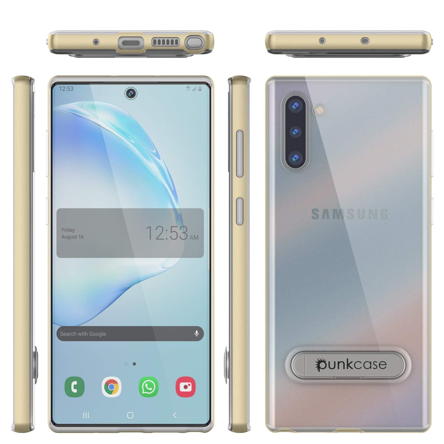 Galaxy Note 10 Lucid 3.0 PunkCase Armor Cover w/Integrated Kickstand and Screen Protector [Gold]