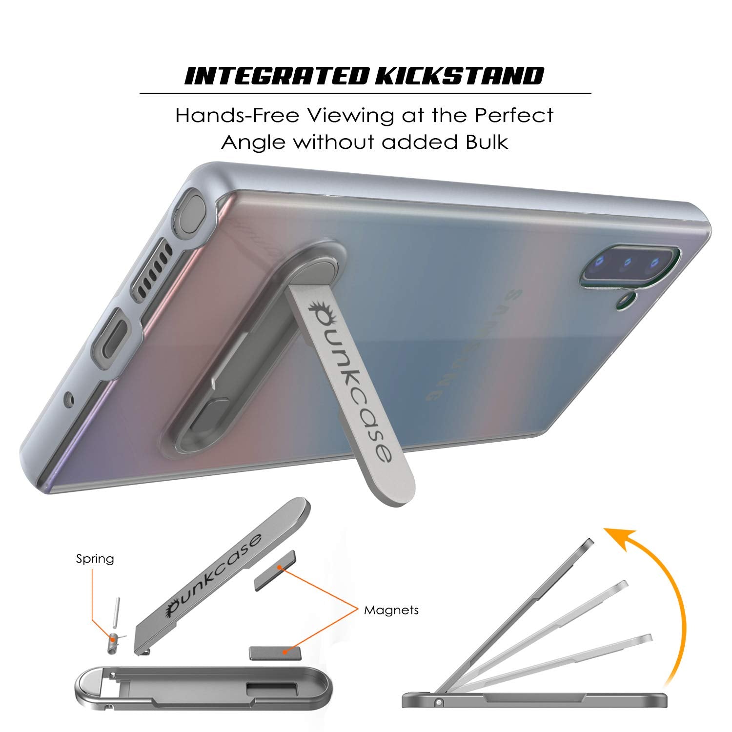 Galaxy Note 10 Lucid 3.0 PunkCase Armor Cover w/Integrated Kickstand and Screen Protector [Silver]