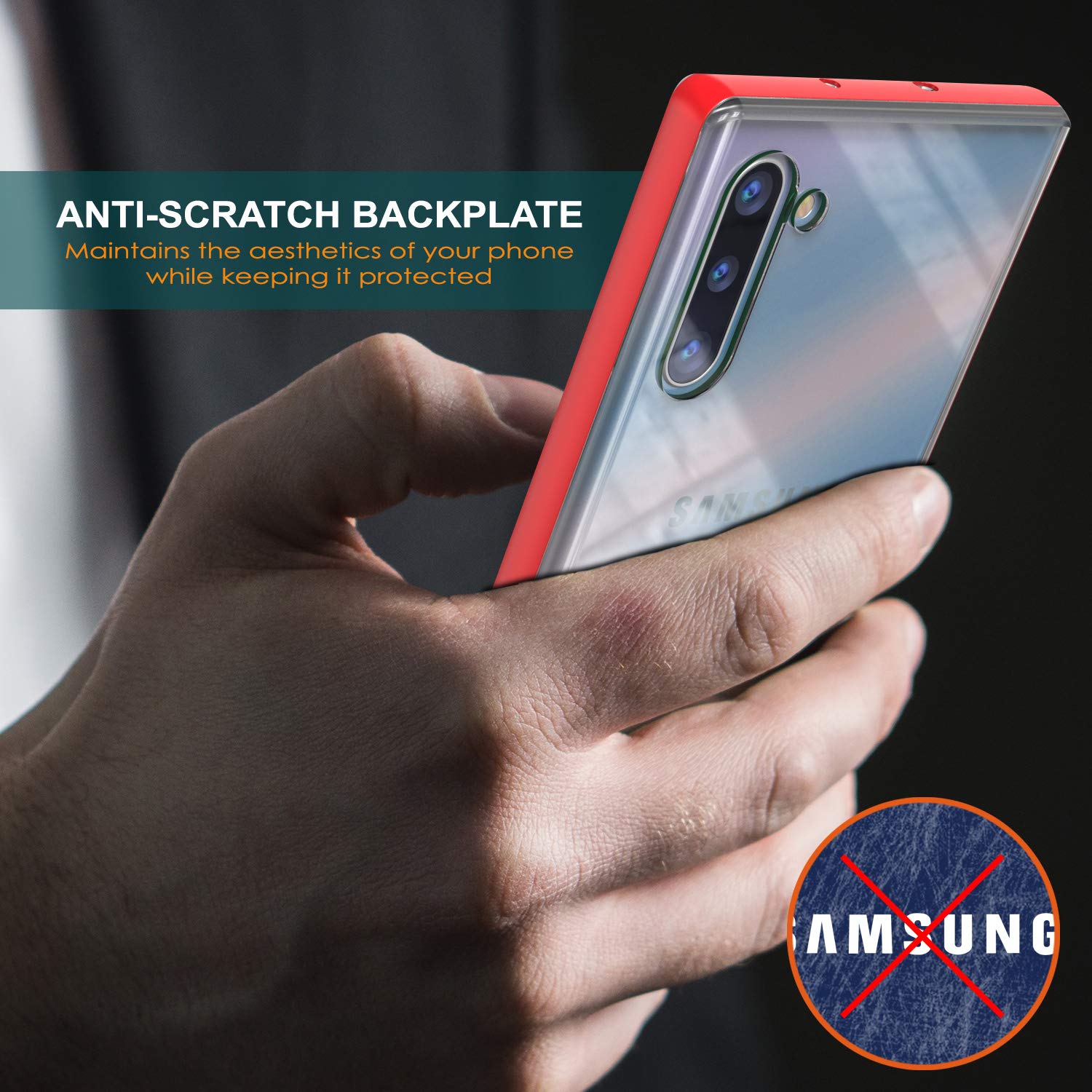 Galaxy Note 10 Lucid 3.0 PunkCase Armor Cover w/Integrated Kickstand and Screen Protector [Red]