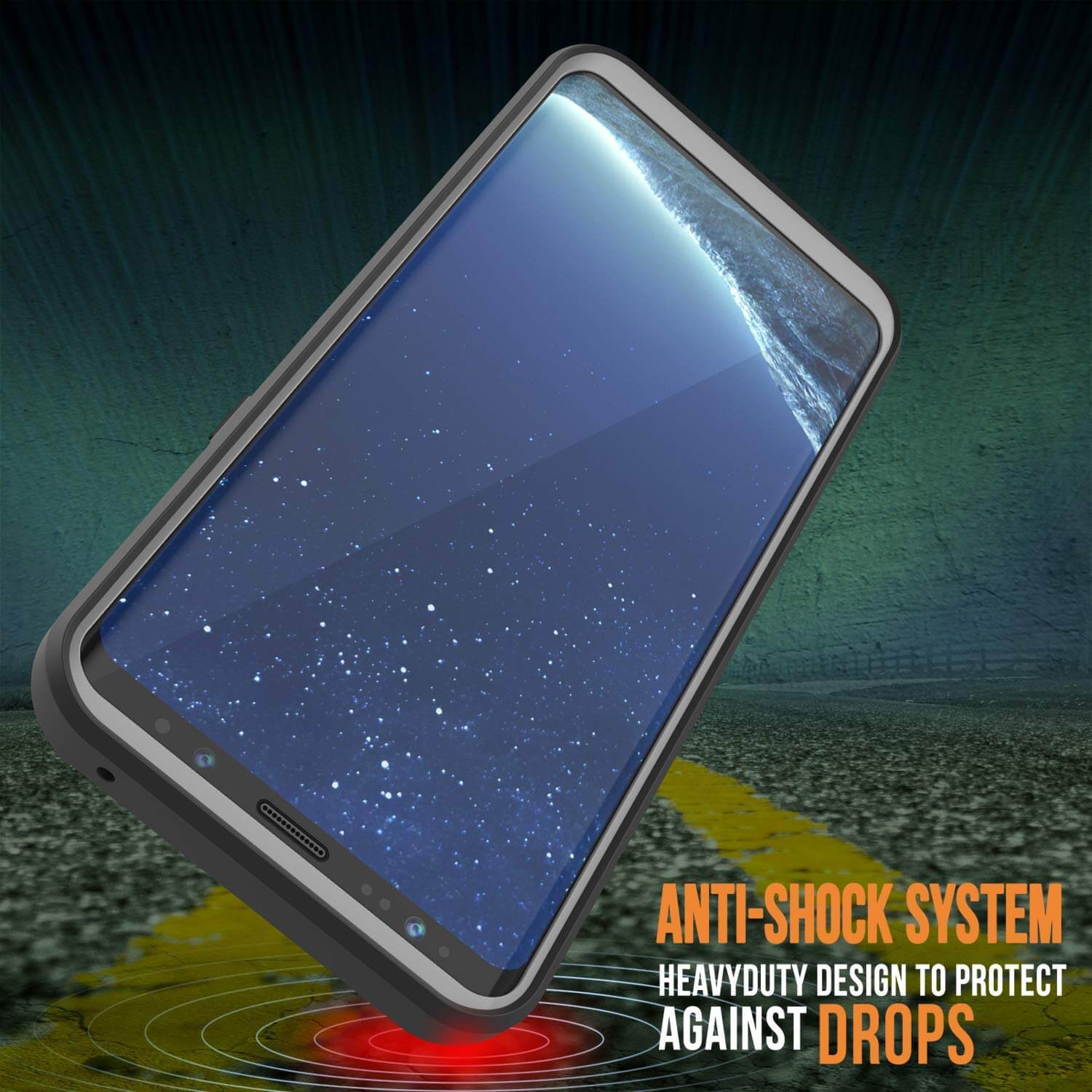 PunkCase Galaxy S8 Case, [Spartan Series] Clear Rugged Heavy Duty Cover W/Built in Screen Protector [Black]