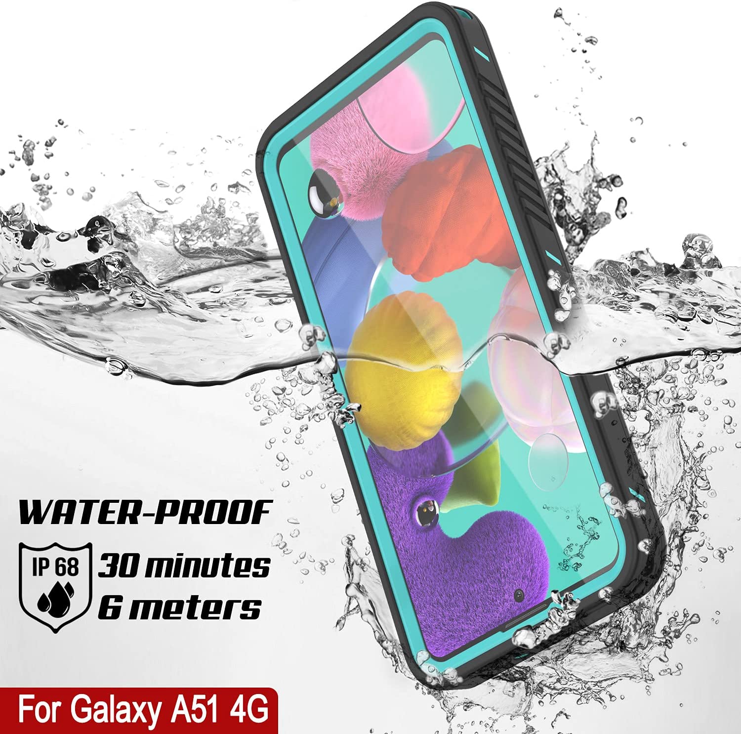 Punkcase Galaxy A51 Waterproof Case [Extreme Series] [Slim Fit] [IP68 Certified] [Teal]