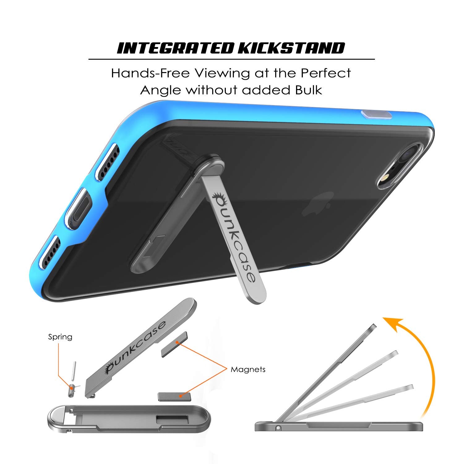 PunkCase iPhone 8 Lucid 3.0 Screen Protector W/ Anti-Shock Case [Blue]