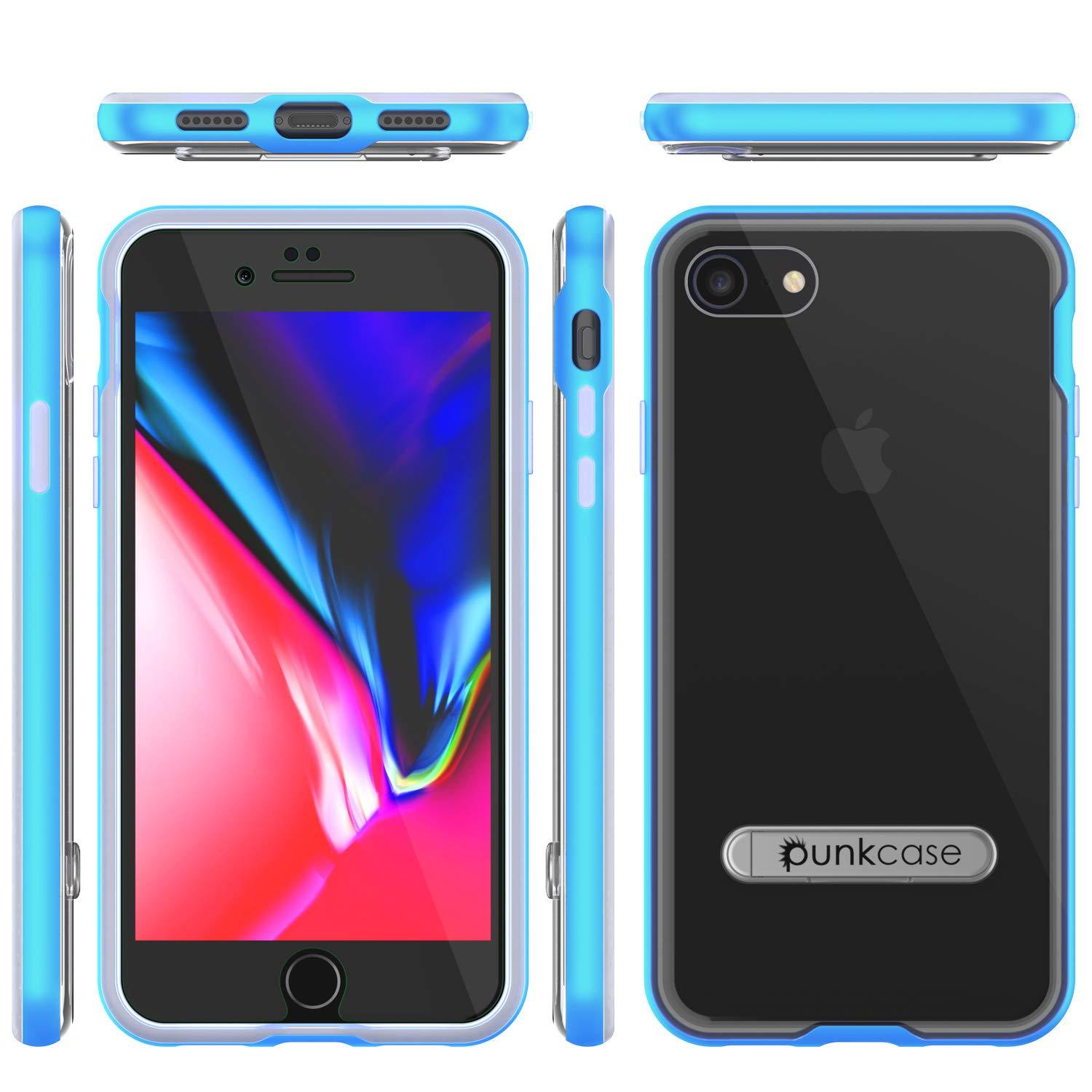 PunkCase iPhone SE (4.7") Lucid 3.0 Screen Protector W/ Anti-Shock Case [Blue]