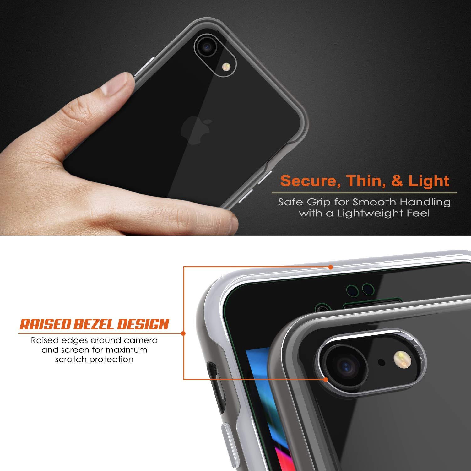 PunkCase iPhone SE (4.7") Lucid 3.0 Screen Protector W/ Anti-Shock Case [Grey]