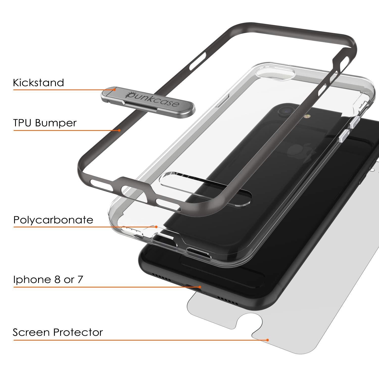 PunkCase iPhone SE (4.7") Lucid 3.0 Screen Protector W/ Anti-Shock Case [Grey]