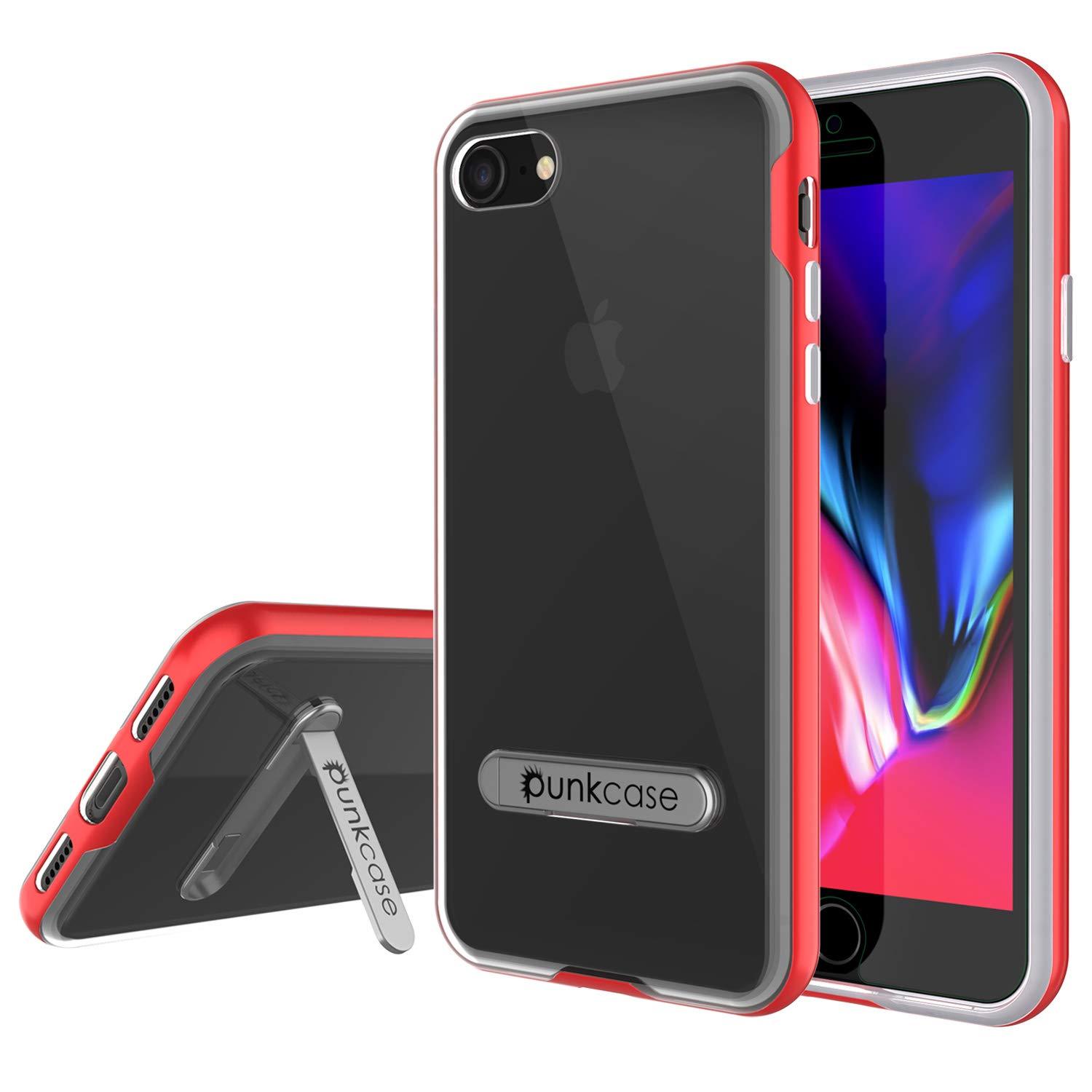 PunkCase iPhone SE (4.7") Lucid 3.0 Screen Protector W/ Anti-Shock Case [Red]