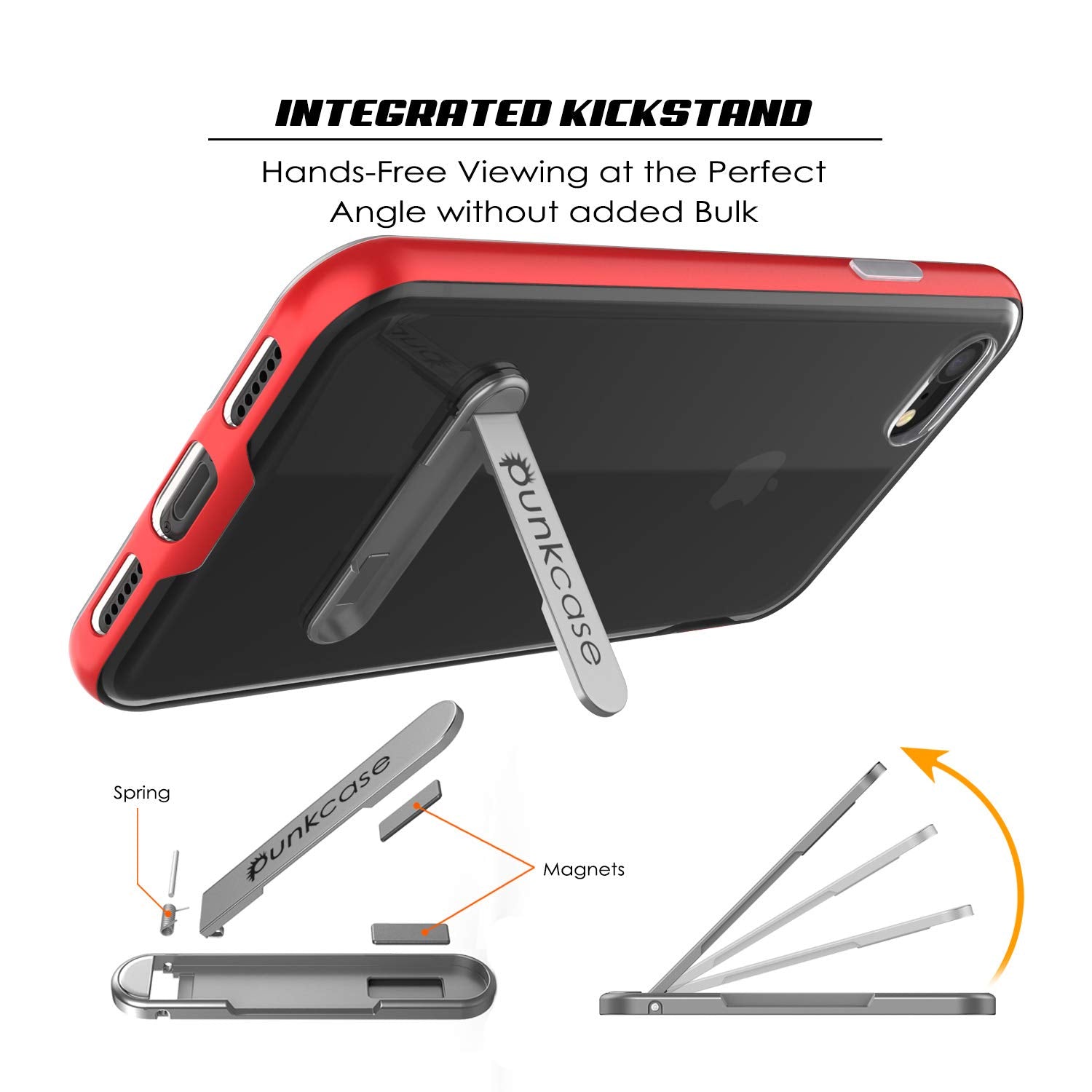 PunkCase iPhone 8 Lucid 3.0 Screen Protector W/ Anti-Shock Case [Red]