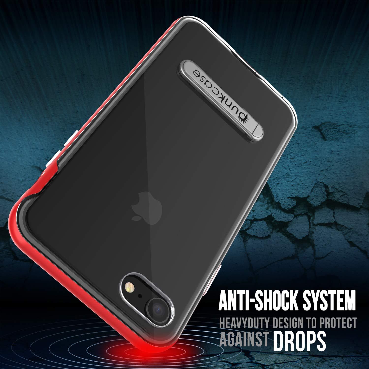 PunkCase iPhone SE (4.7") Lucid 3.0 Screen Protector W/ Anti-Shock Case [Red]