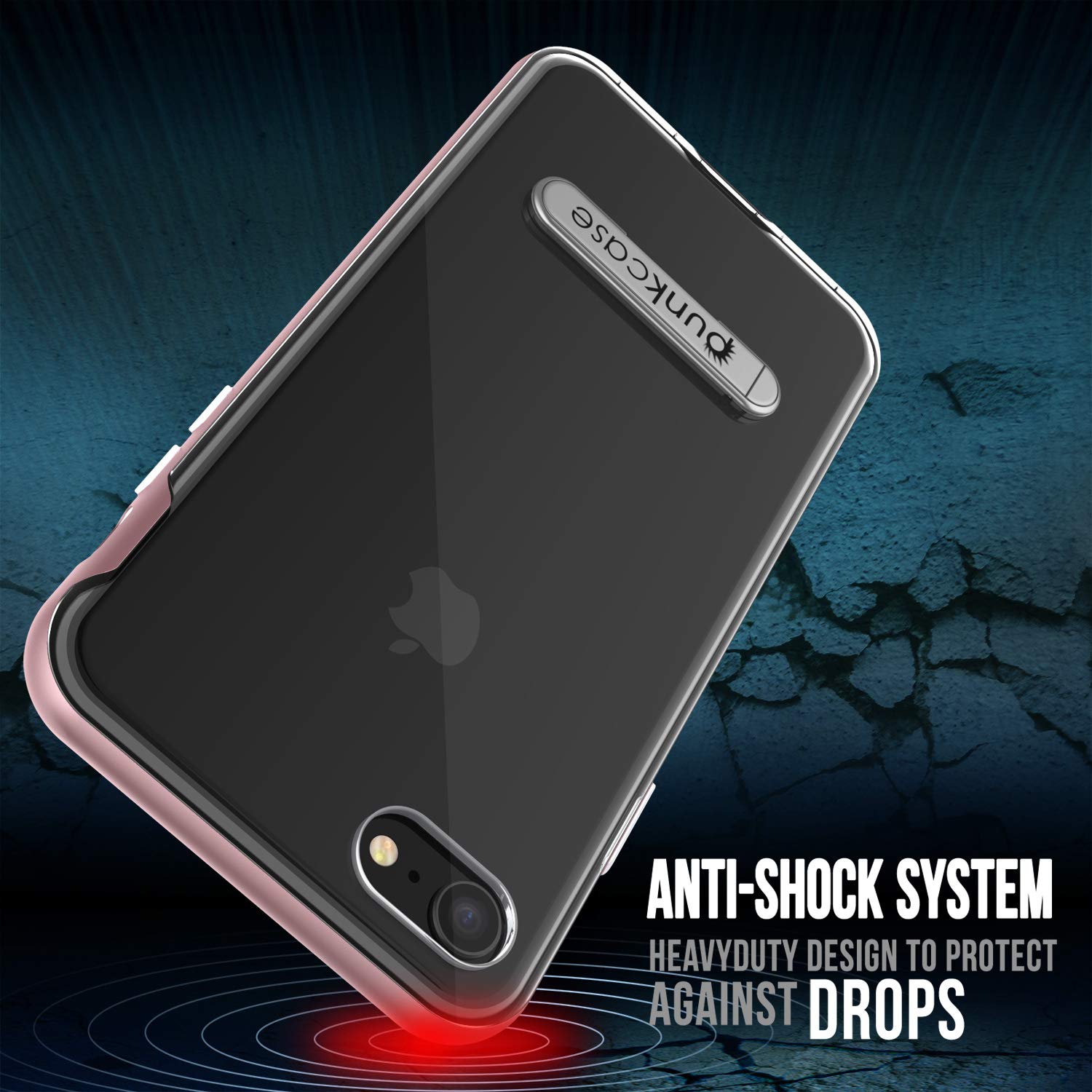 PunkCase iPhone 8 Lucid 3.0 Screen Protector & Anti Shock Case | Rose Gold