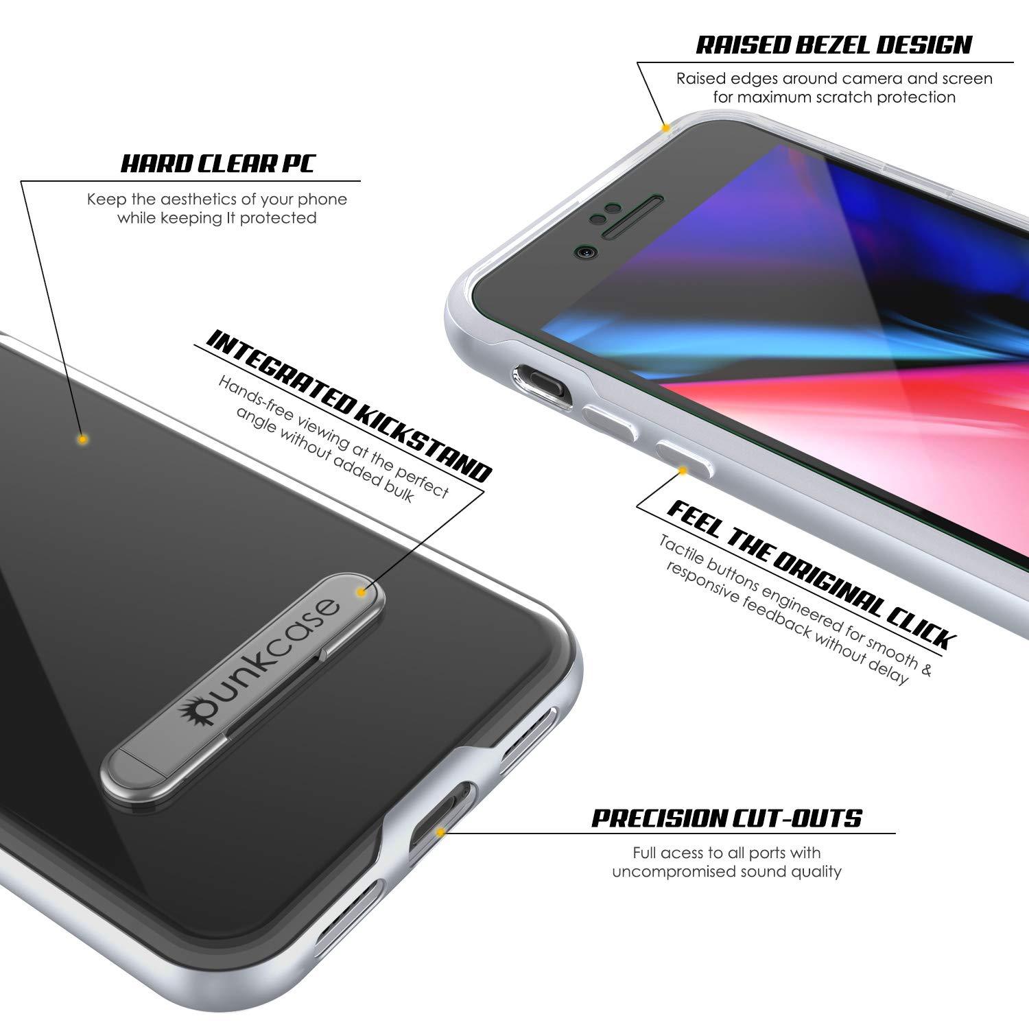 PunkCase iPhone SE (4.7") Lucid 3.0 Screen Protector W/ Anti-Shock Case [Silver]