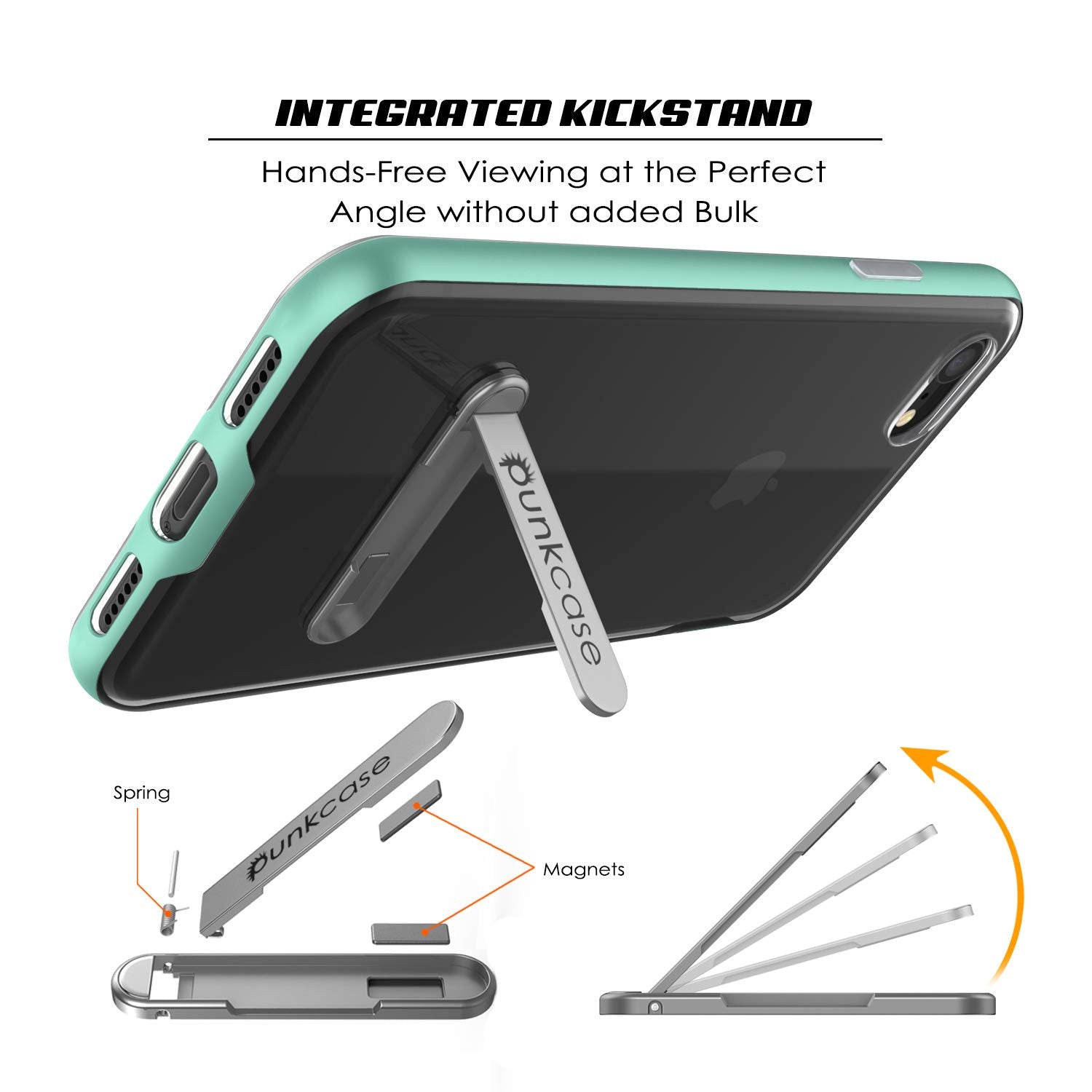 PunkCase iPhone 8 Lucid 3.0 Screen Protector W/ Anti-Shock Case [Teal]