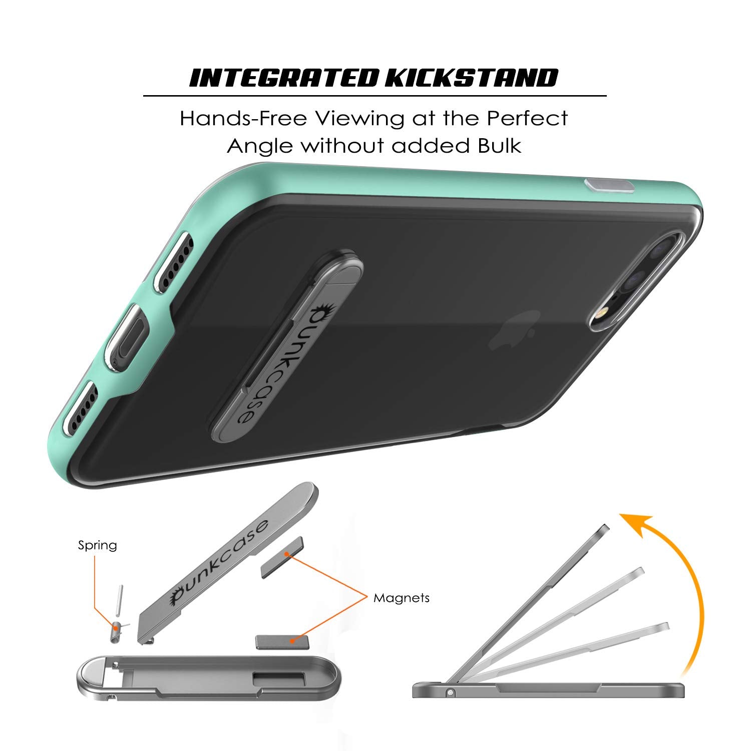 PunkCase iPhone 8+ Plus Lucid 3.0 Screen Protector W/ Anti-Shock Case [Teal]