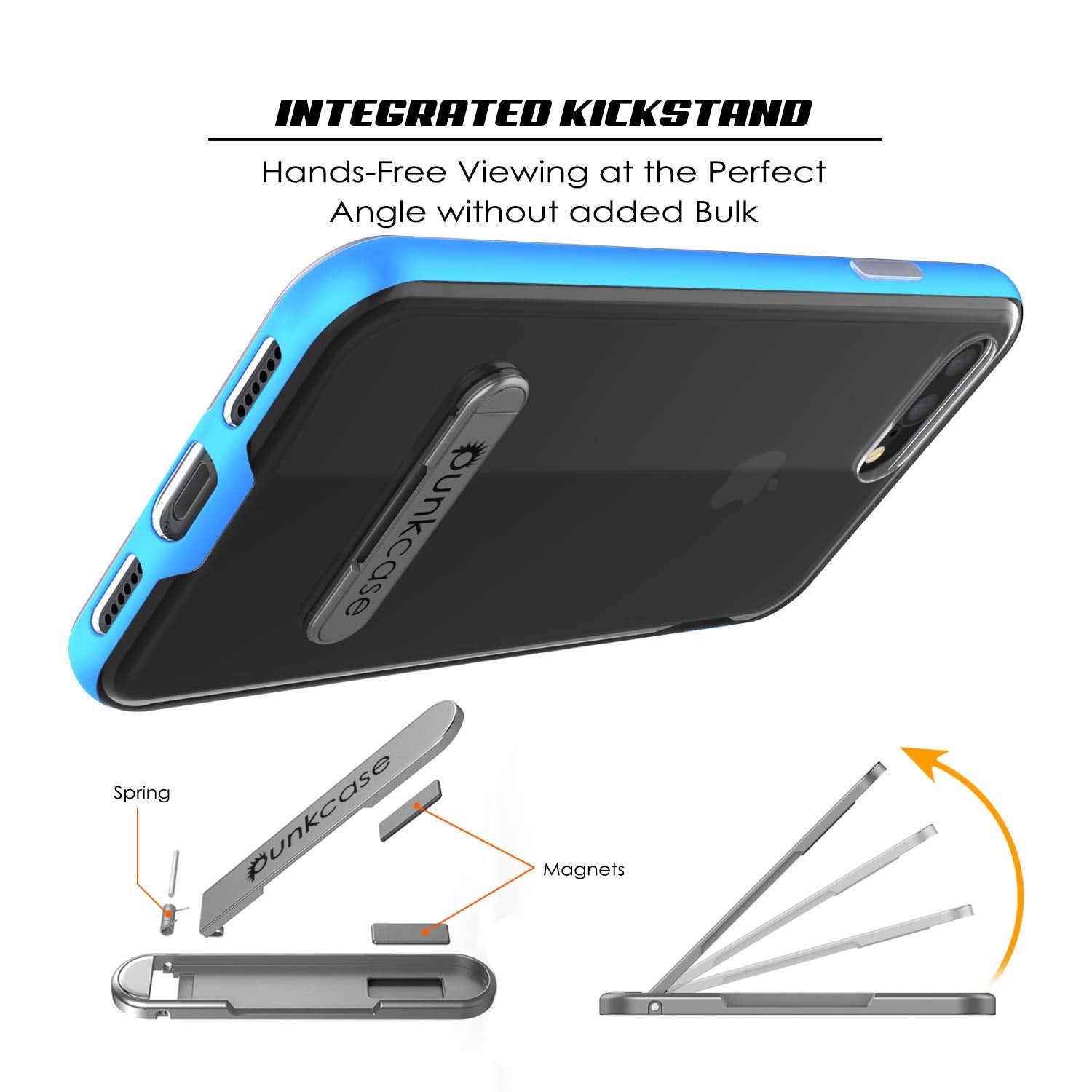 PunkCase iPhone 8+ Plus Lucid 3.0 Screen Protector W/ Anti-Shock Case [Blue]