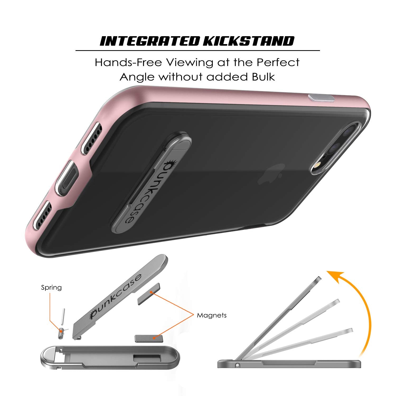 PunkCase iPhone 8+ Plus Lucid 3.0 Screen Protector & Anti Shock Case | Rose Gold