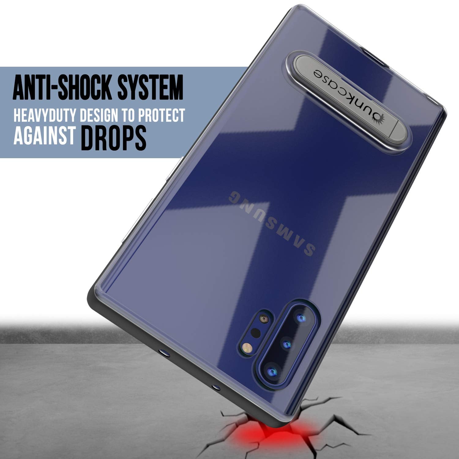 Galaxy Note 10+ Plus Lucid 3.0 PunkCase Armor Cover w/Integrated Kickstand and Screen Protector [Black]