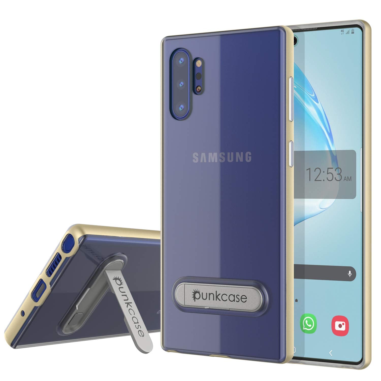 Galaxy Note 10+ Plus Lucid 3.0 PunkCase Armor Cover w/Integrated Kickstand and Screen Protector [Gold]