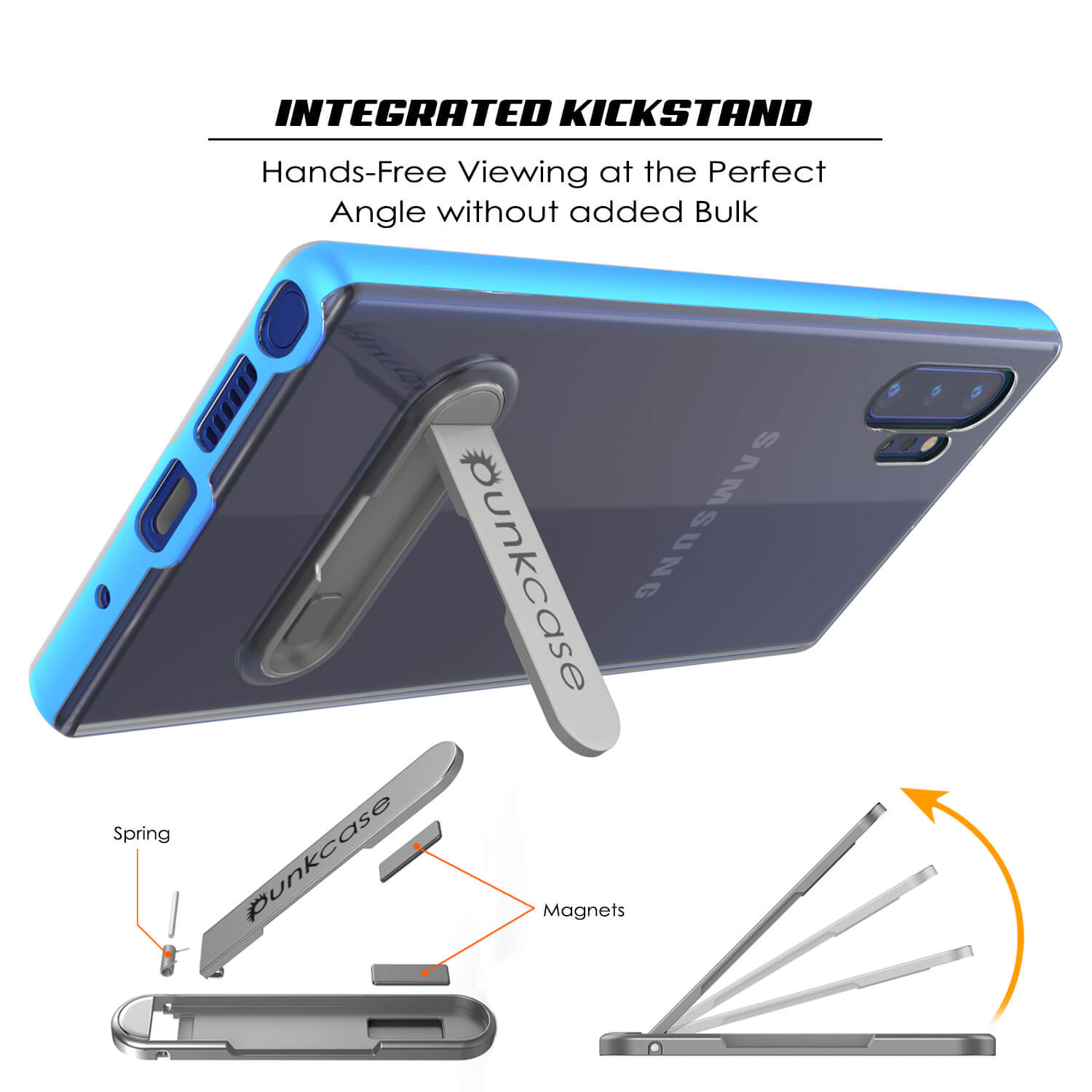 Galaxy Note 10+ Plus Lucid 3.0 PunkCase Armor Cover w/Integrated Kickstand and Screen Protector [Blue]