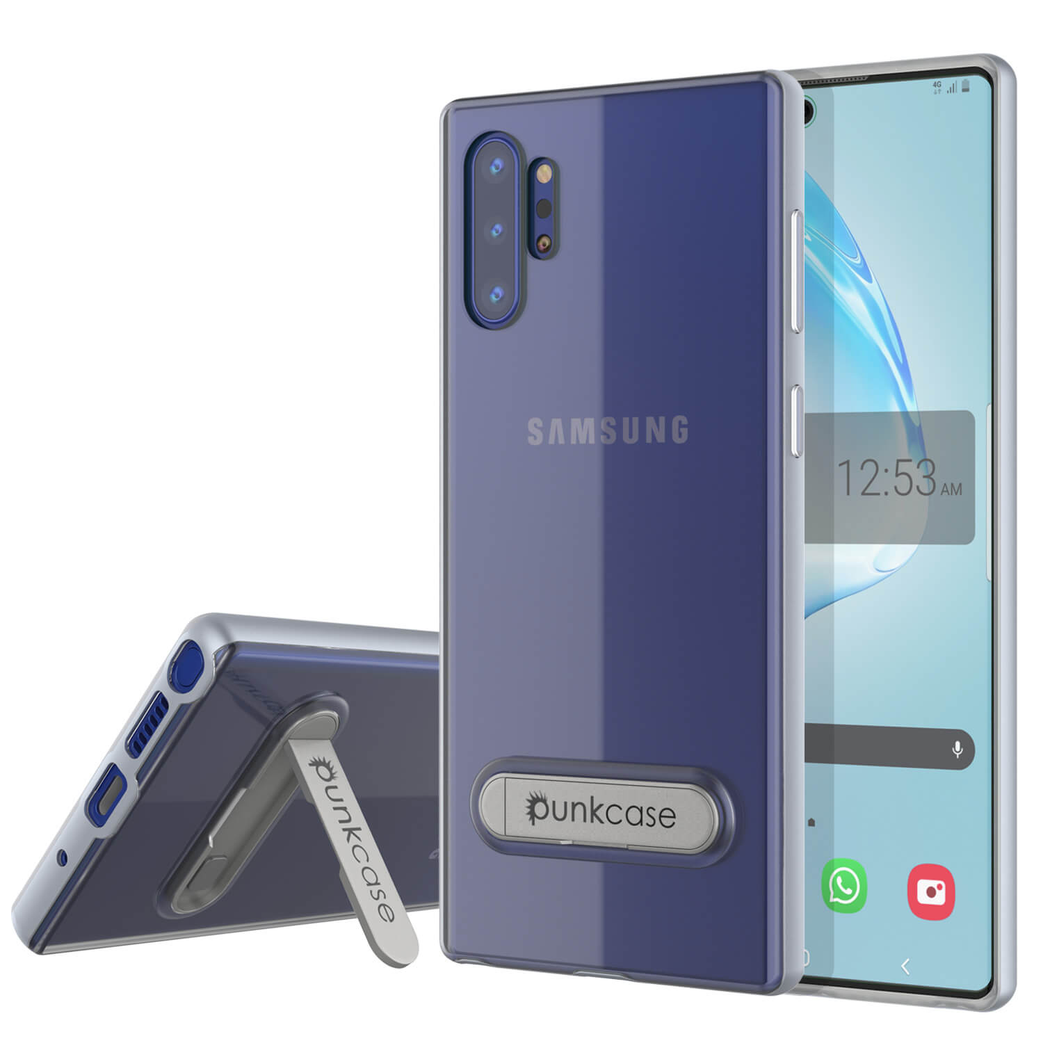 Galaxy Note 10+ Plus Lucid 3.0 PunkCase Armor Cover w/Integrated Kickstand and Screen Protector [Silver]