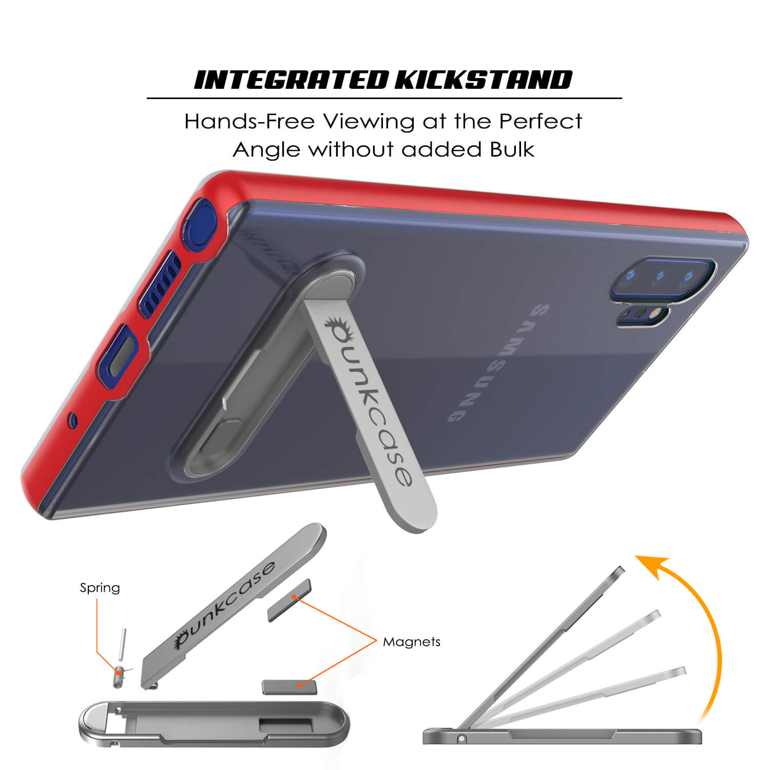 Galaxy Note 10+ Plus Lucid 3.0 PunkCase Armor Cover w/Integrated Kickstand and Screen Protector [Red]