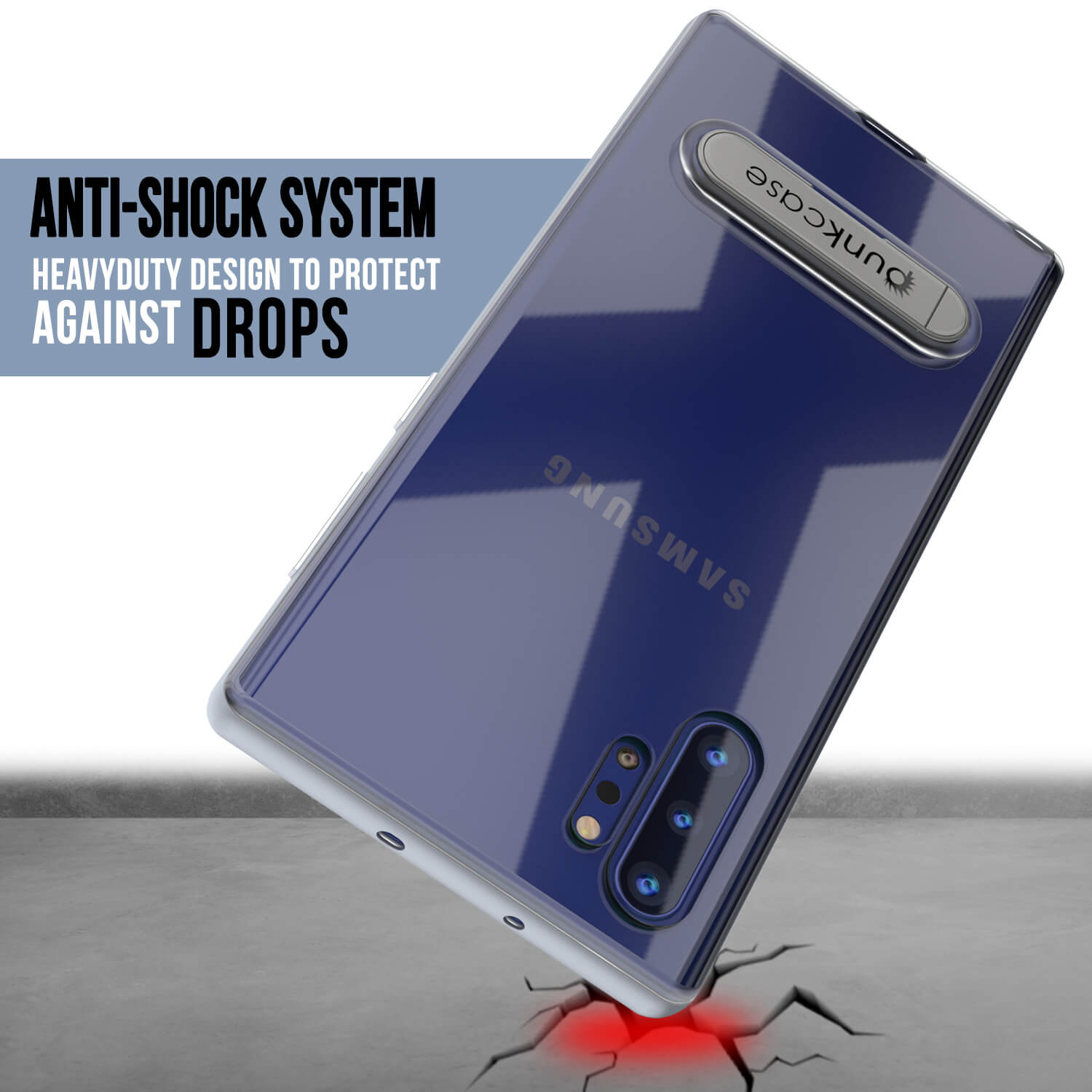 Galaxy Note 10+ Plus Lucid 3.0 PunkCase Armor Cover w/Integrated Kickstand and Screen Protector [Silver]