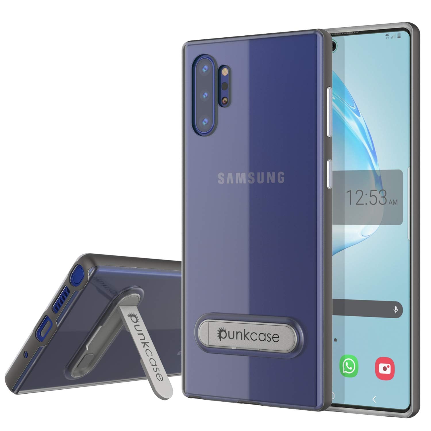 Galaxy Note 10+ Plus Lucid 3.0 PunkCase Armor Cover w/Integrated Kickstand and Screen Protector [Grey]