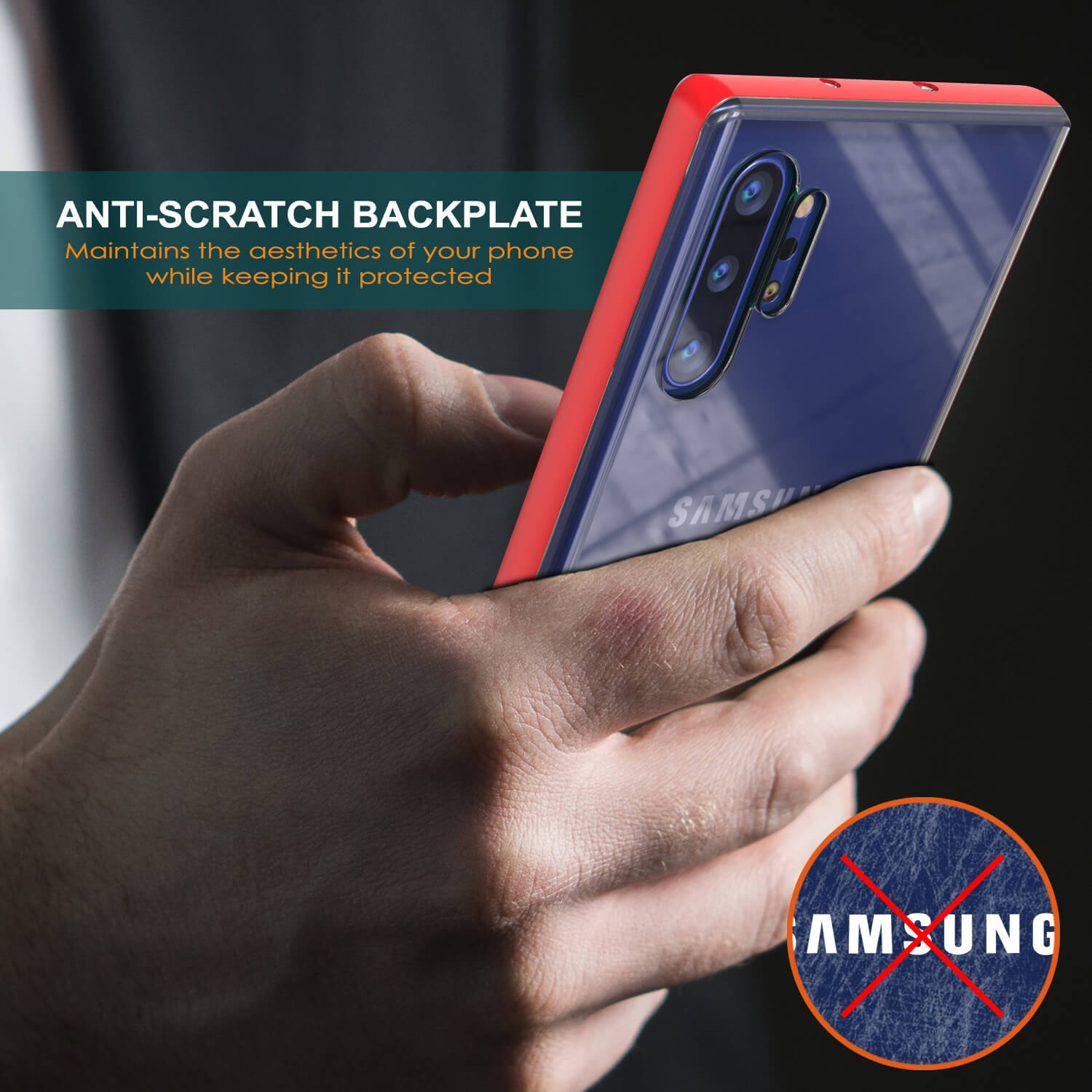 Galaxy Note 10+ Plus Lucid 3.0 PunkCase Armor Cover w/Integrated Kickstand and Screen Protector [Red]