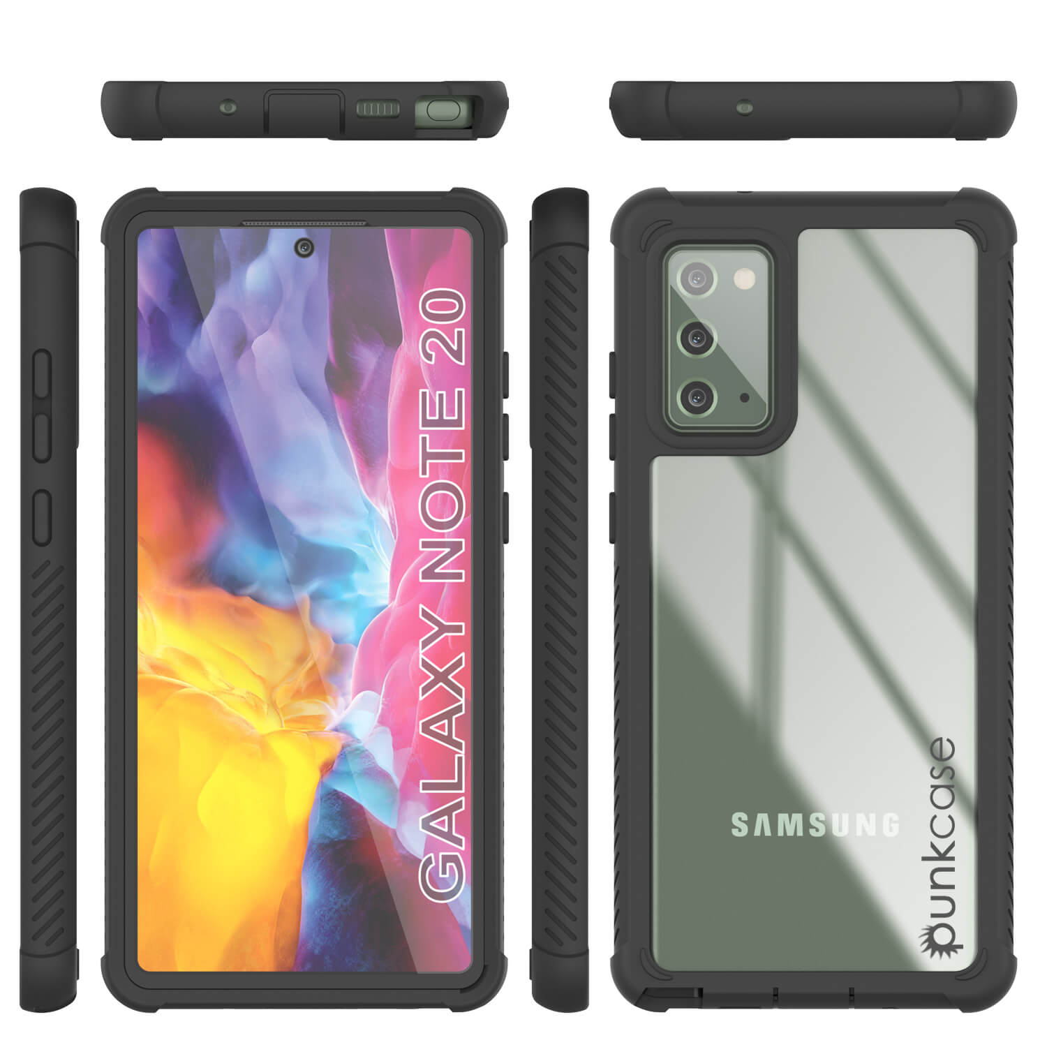 Punkcase Galaxy Note 20 Case, [Spartan Series] Clear Rugged Heavy Duty Cover W/Built in Screen Protector