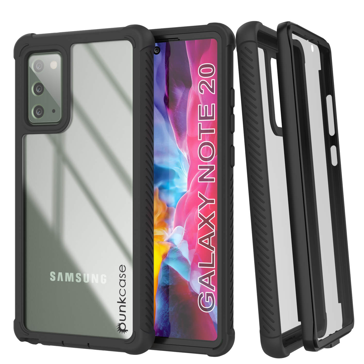 Punkcase Galaxy Note 20 Case, [Spartan Series] Clear Rugged Heavy Duty Cover W/Built in Screen Protector