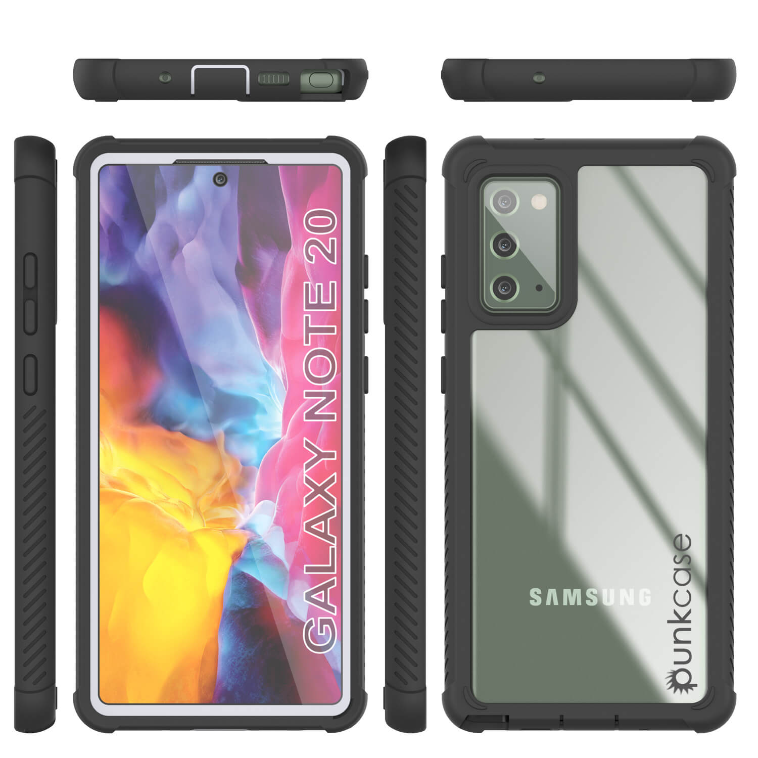 Punkcase Galaxy Note 20 Case, [Spartan Series] White Rugged Heavy Duty Cover W/Built in Screen Protector